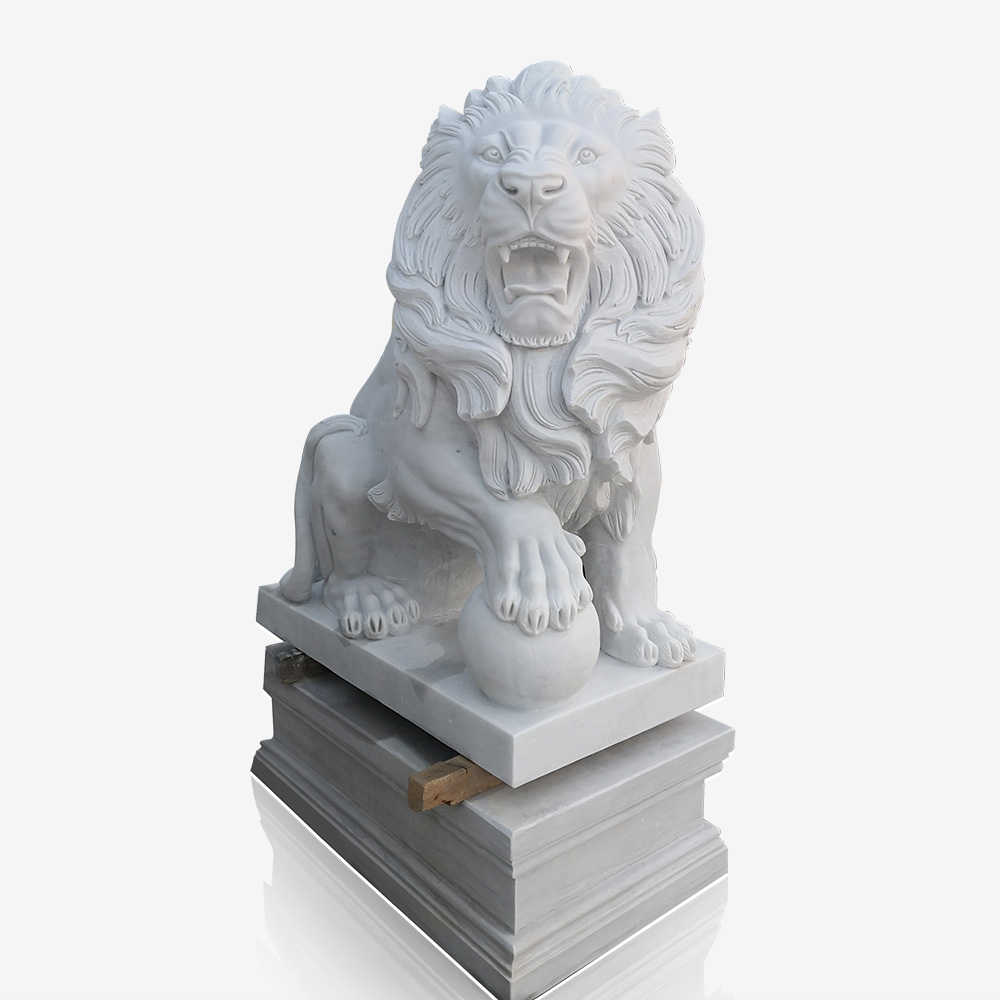 Stone lion sculpture