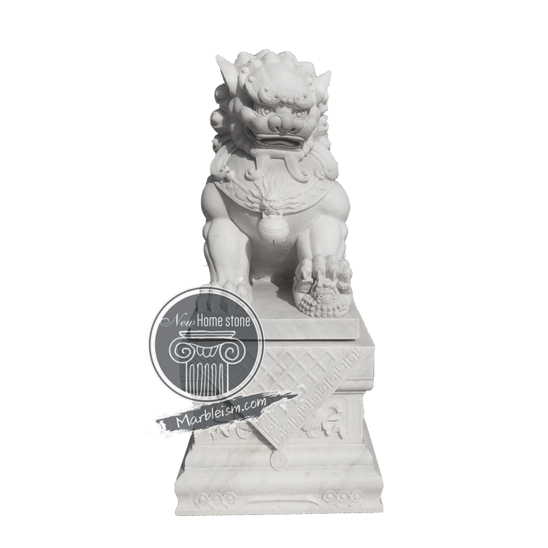 Marble Foo Dog Statue for Front Door