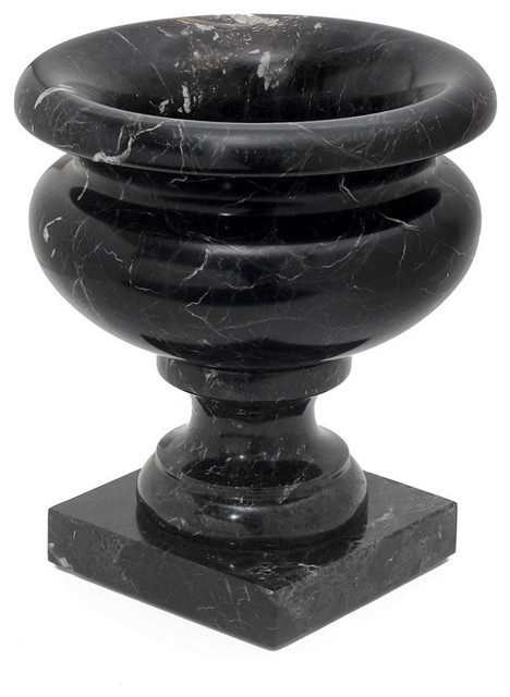 Black Marble Urn Planter
