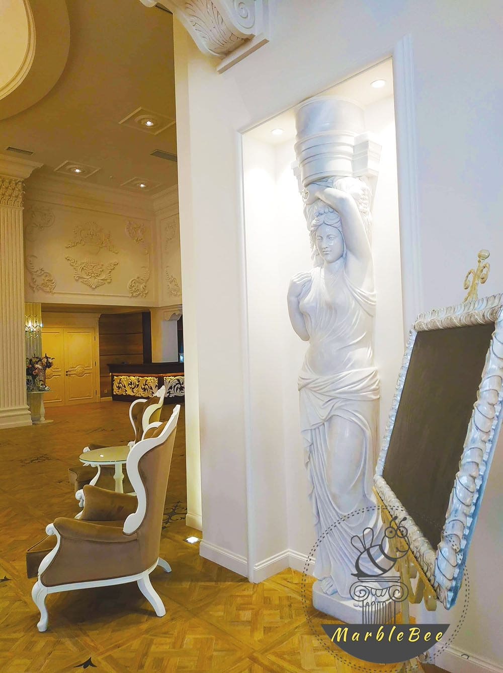 Incorporate marble statues inside the home wherever you can
