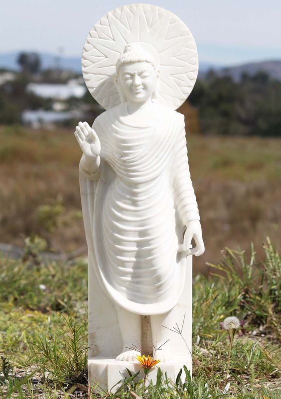 Marble Standing Buddha Statue