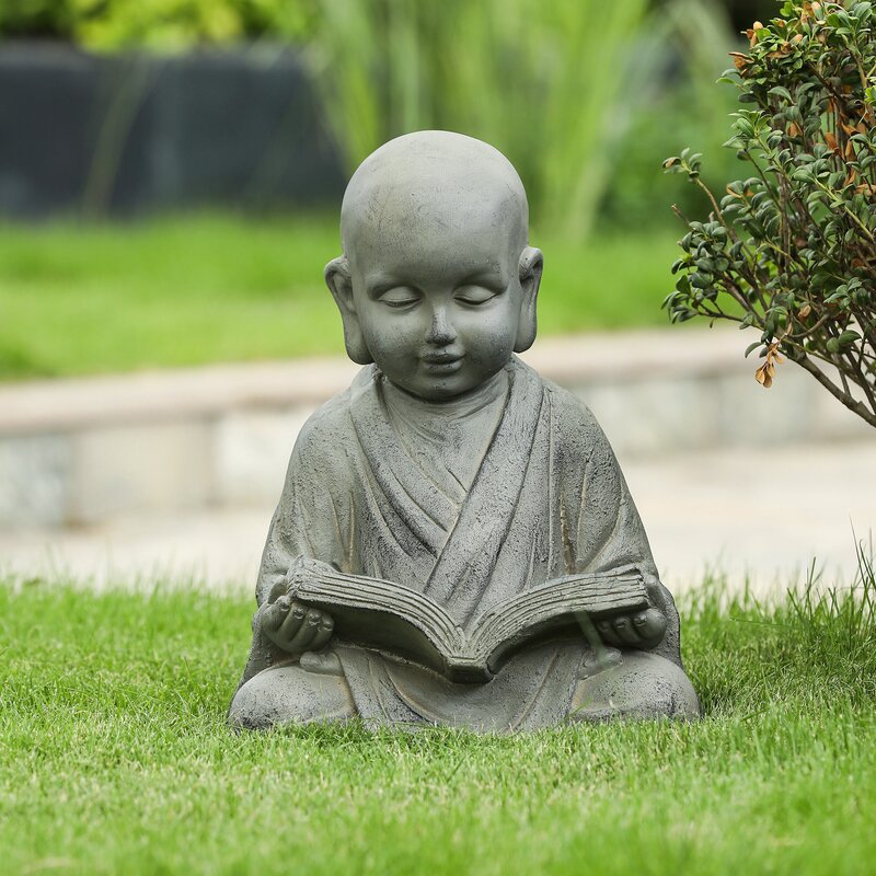 Reading Monk Garden Statue