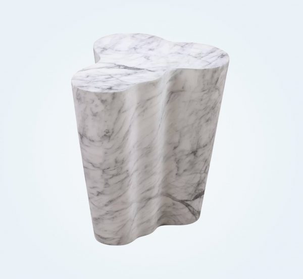 Sculptural White Marble Table