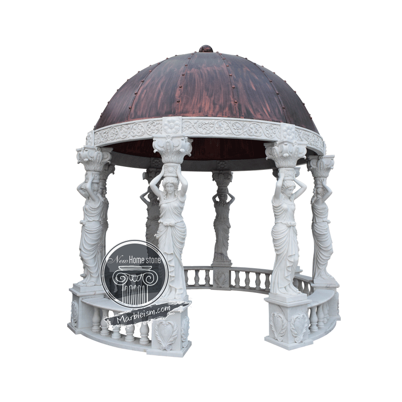 Marble pavillion with Caryatid column