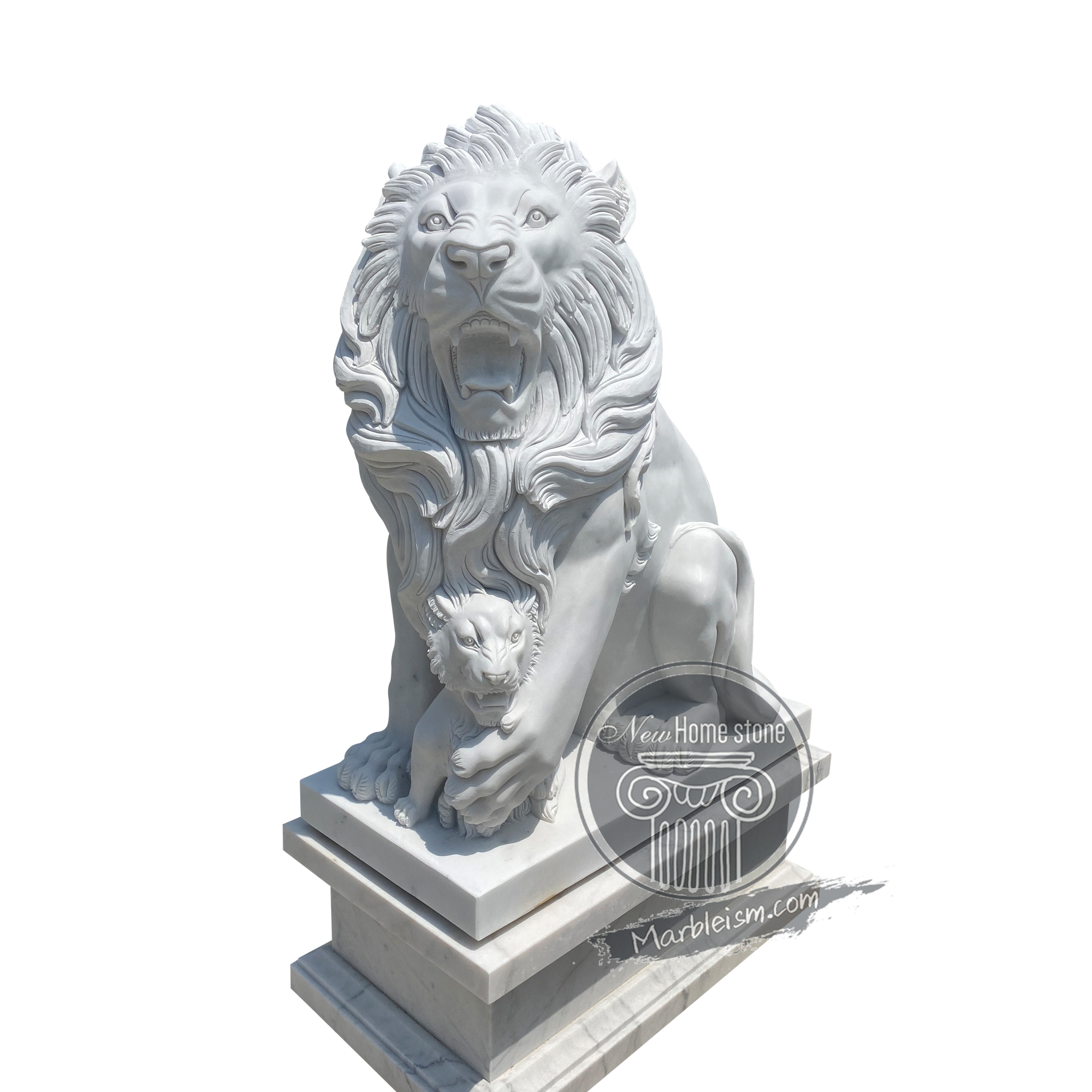 Grand Marble Lion Sculpture