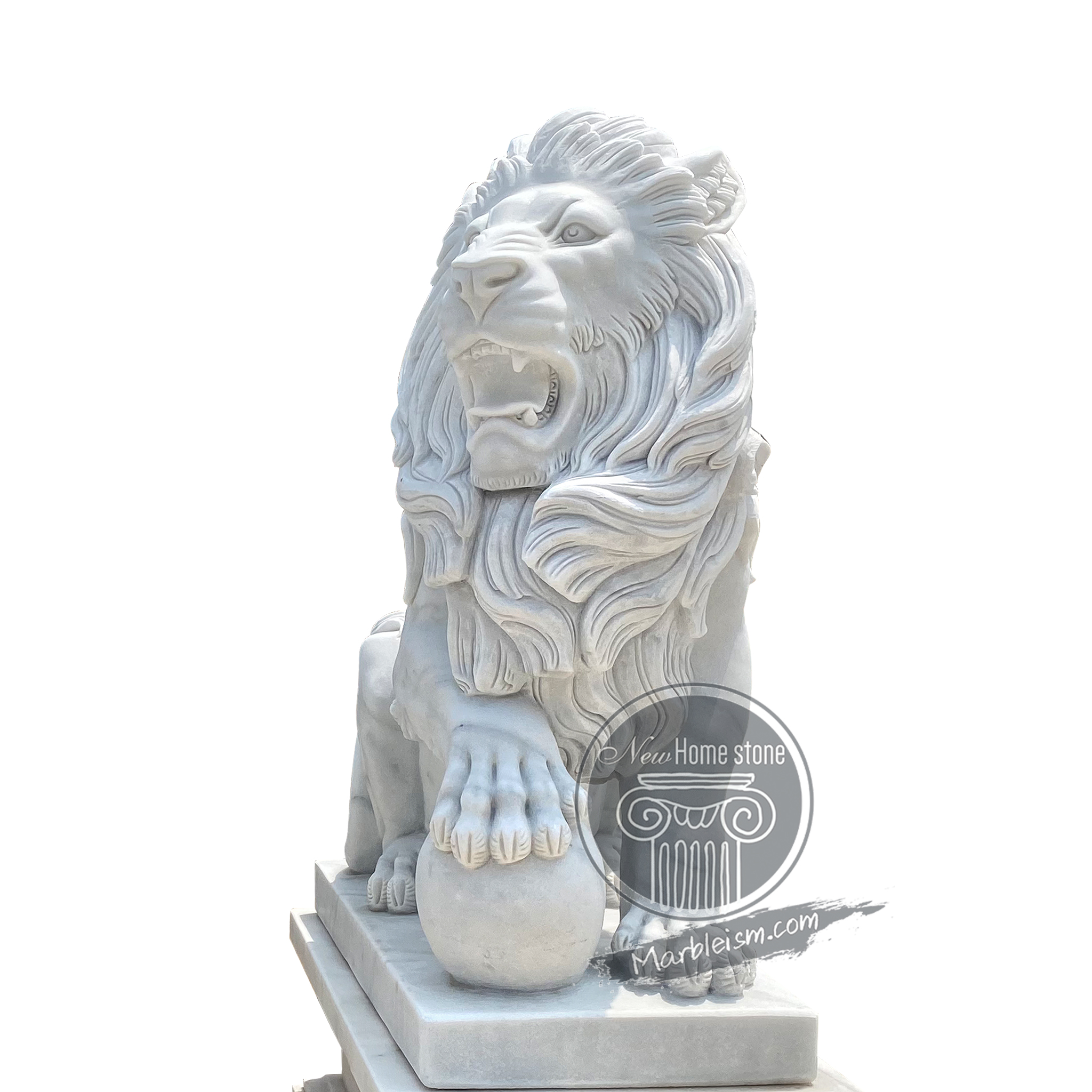 Grand Marble Lion Sculpture