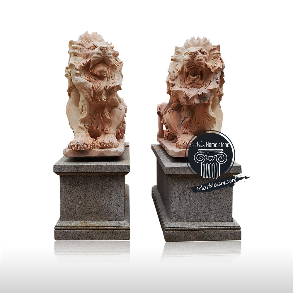 Front door lion statue in pair