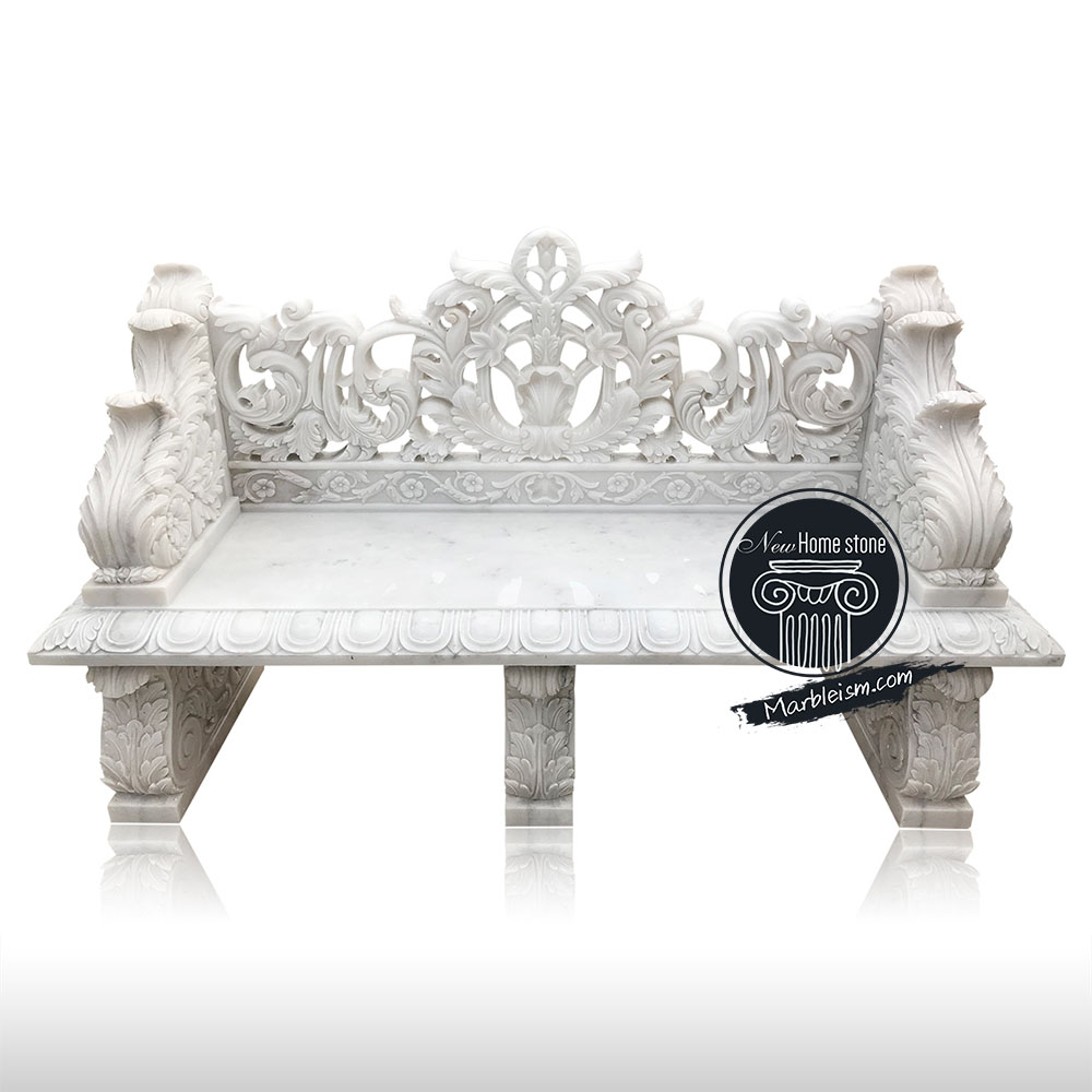 WHITE MARBLE BENCH