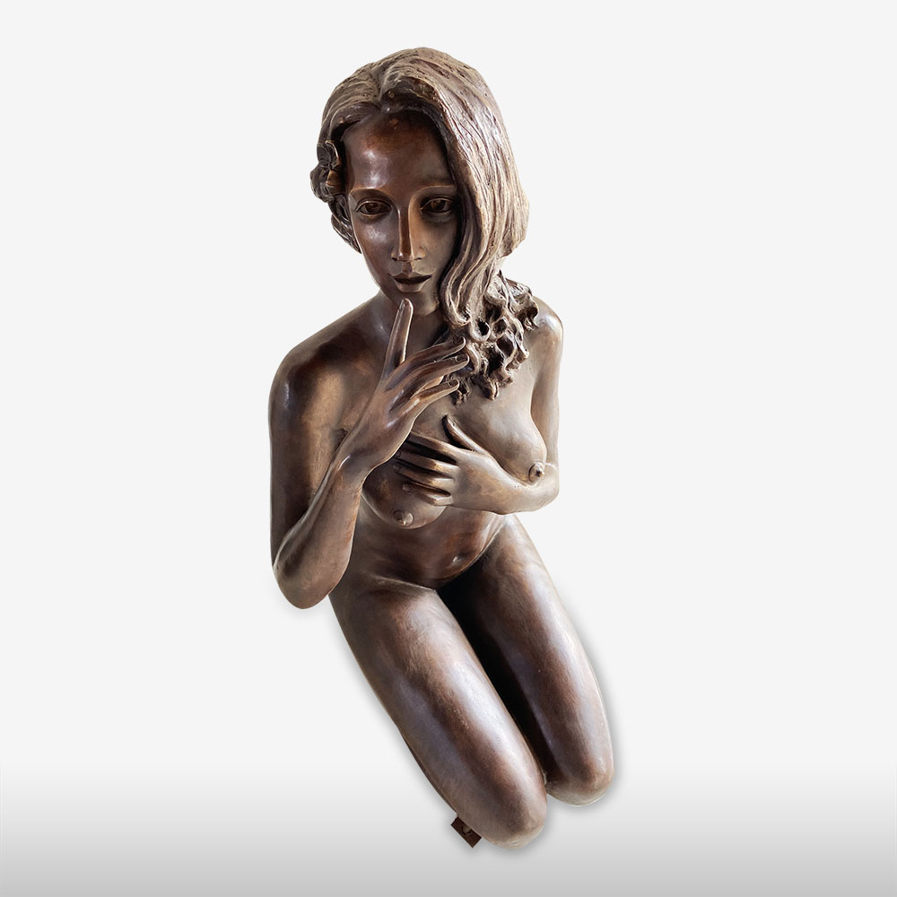 Life size bronze statue of nude girl