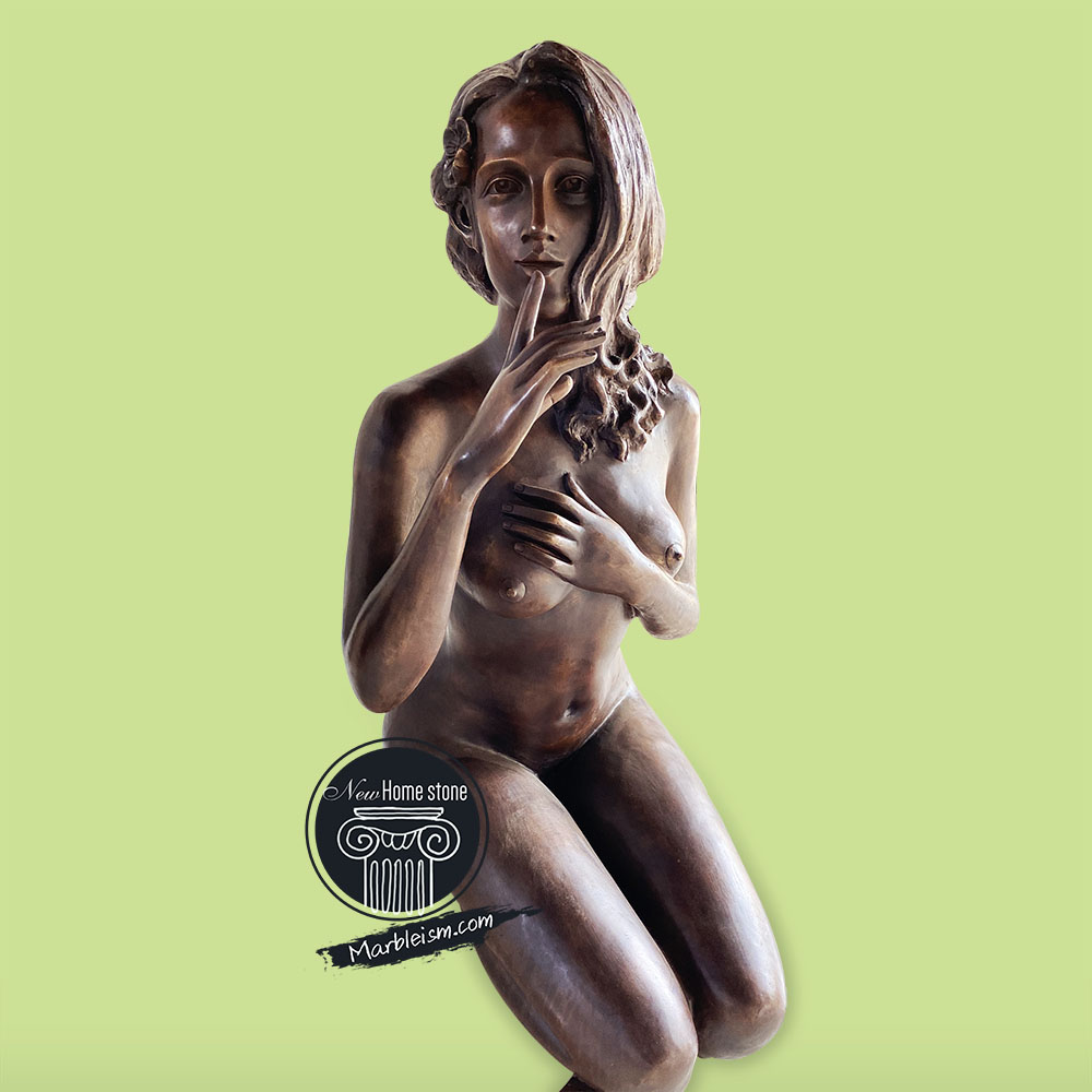 Copper statue of nude girl