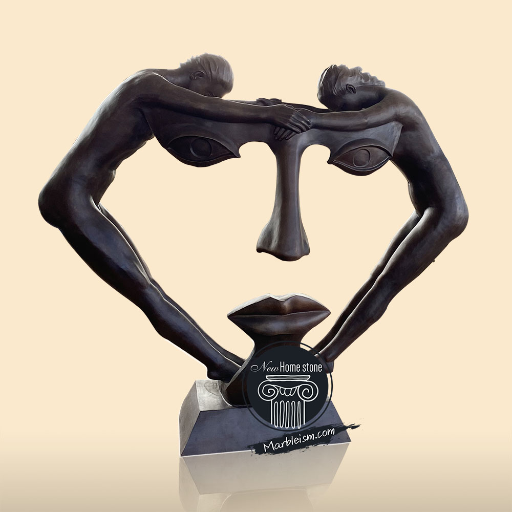 Bronze art of love, abstract bronze statue of love
