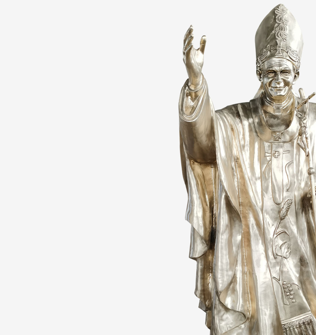 Pope John Paul bronze statue; Life size Pope John Paul bronze statue