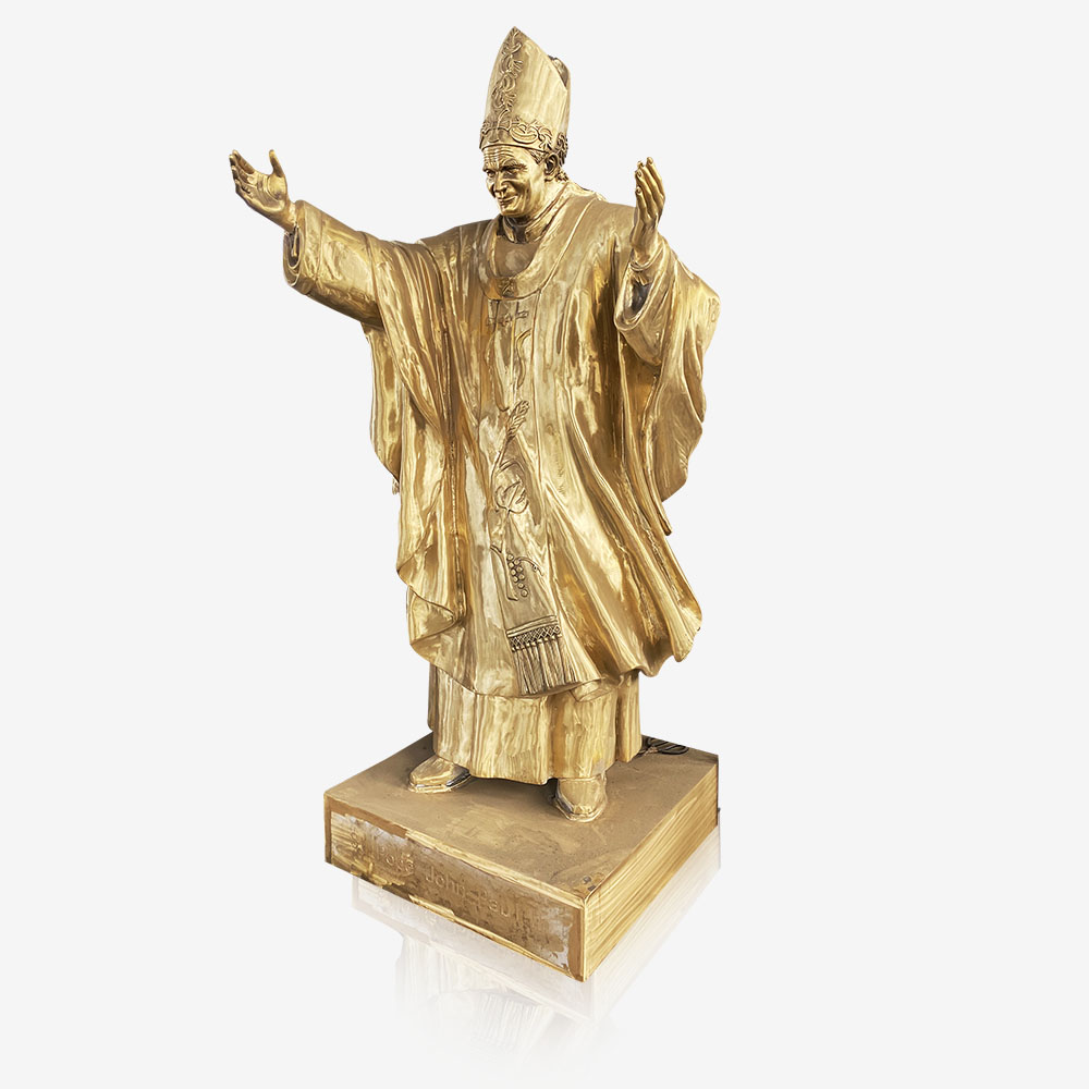 Custom large bronze statue of Pope John Paul