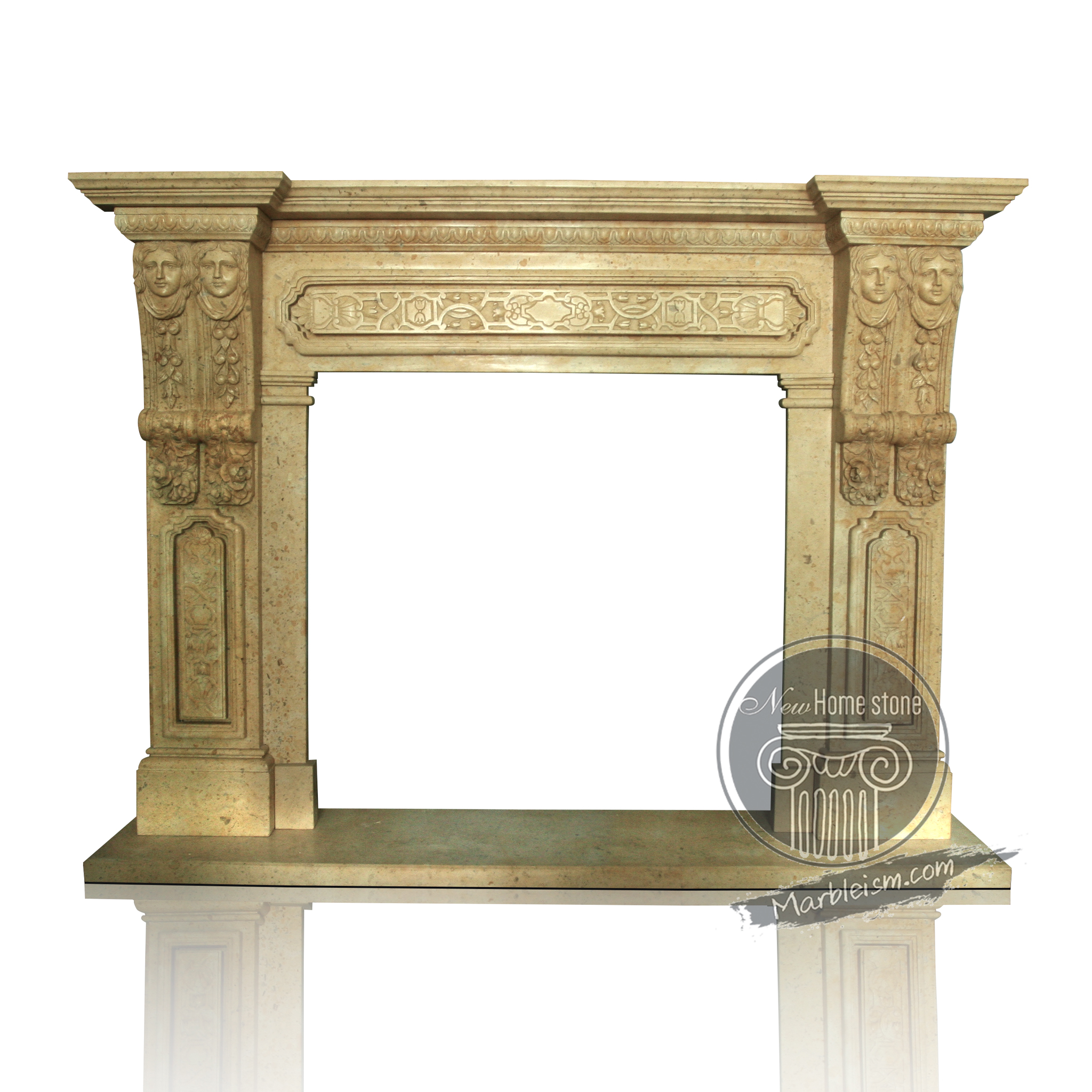 Antique Carving Fireplace Mantel