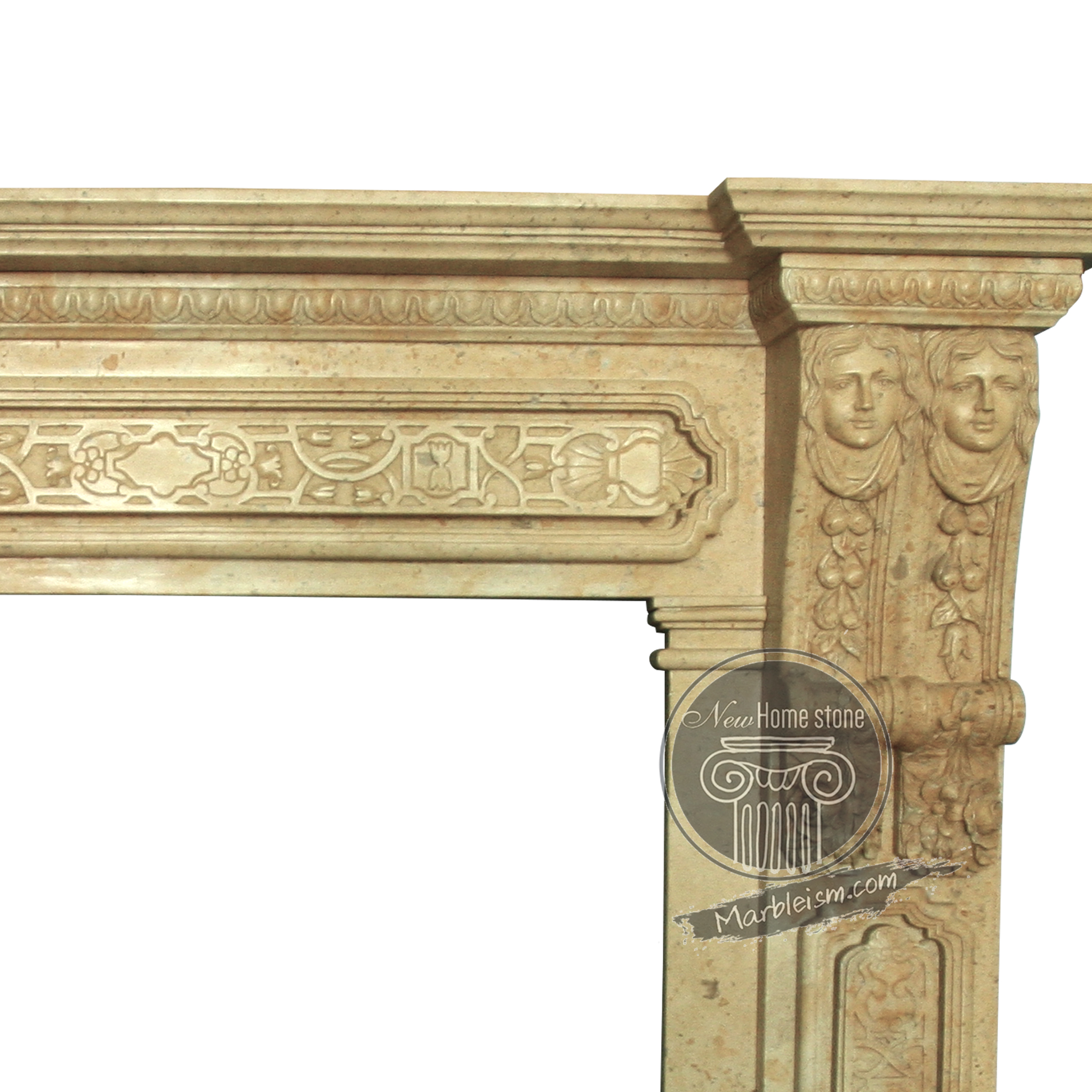 antique carving fireplace mantel