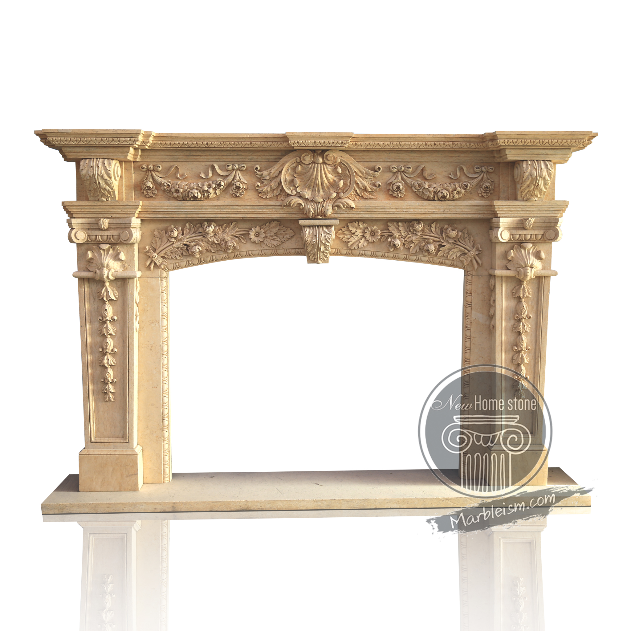 ORNATE ROCOCO STYLE FIREPLACE MANTEL