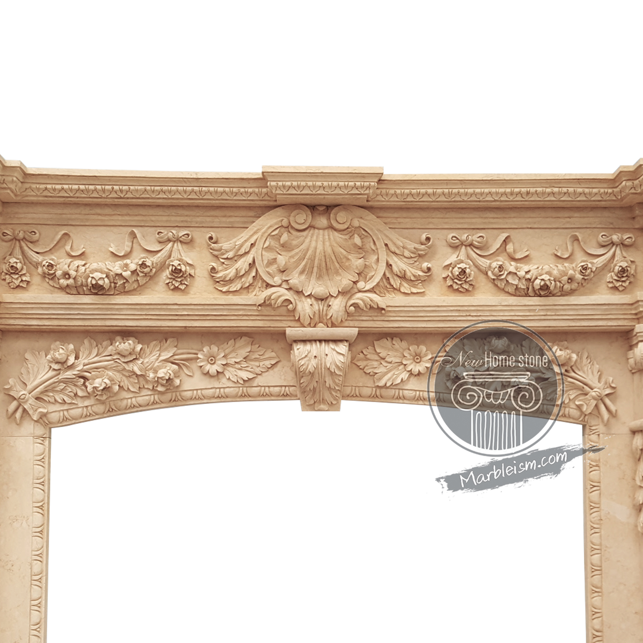 ornate rococo style fireplace mantel