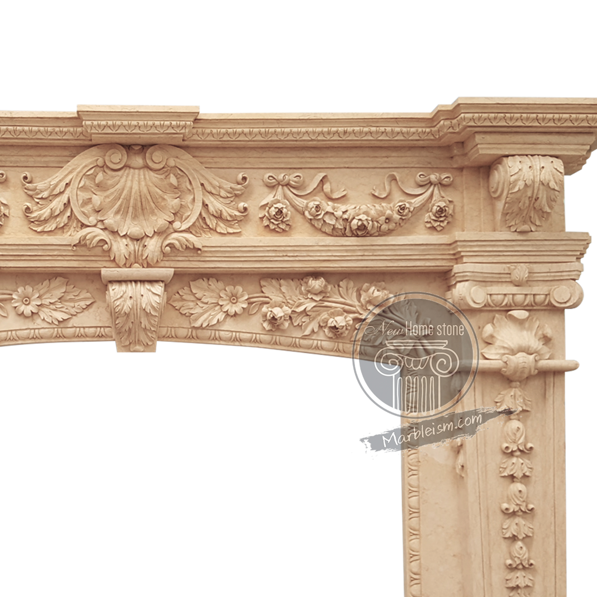 ornate rococo style fireplace mantel