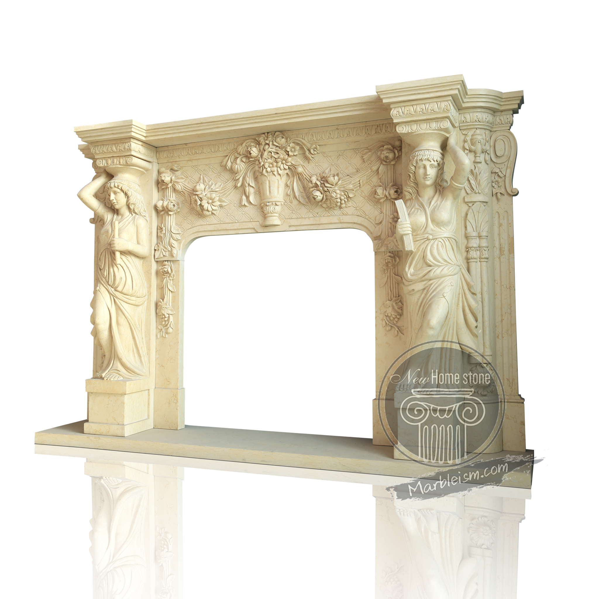 figurative sculpture Fireplace surround