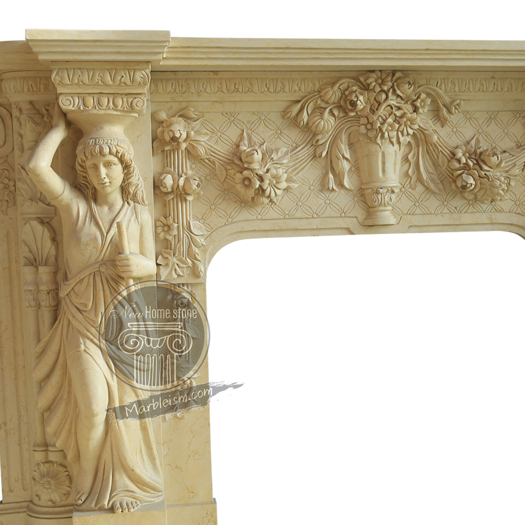 figurative sculpture Fireplace surround