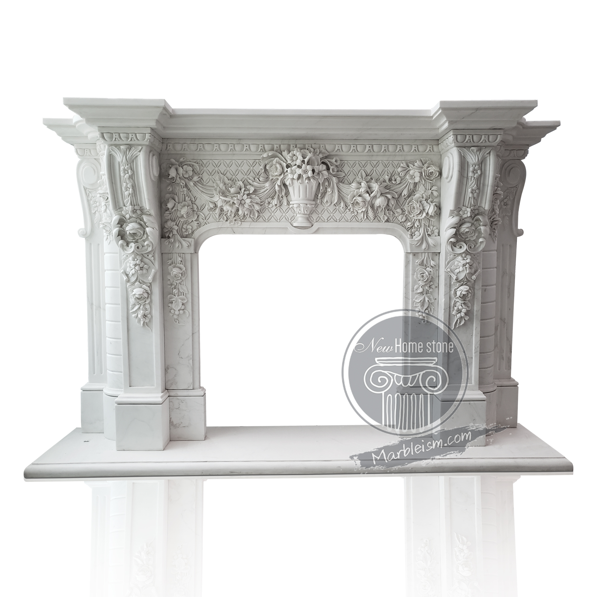 Victorian Style Fireplace Surround With Face Piece Carving