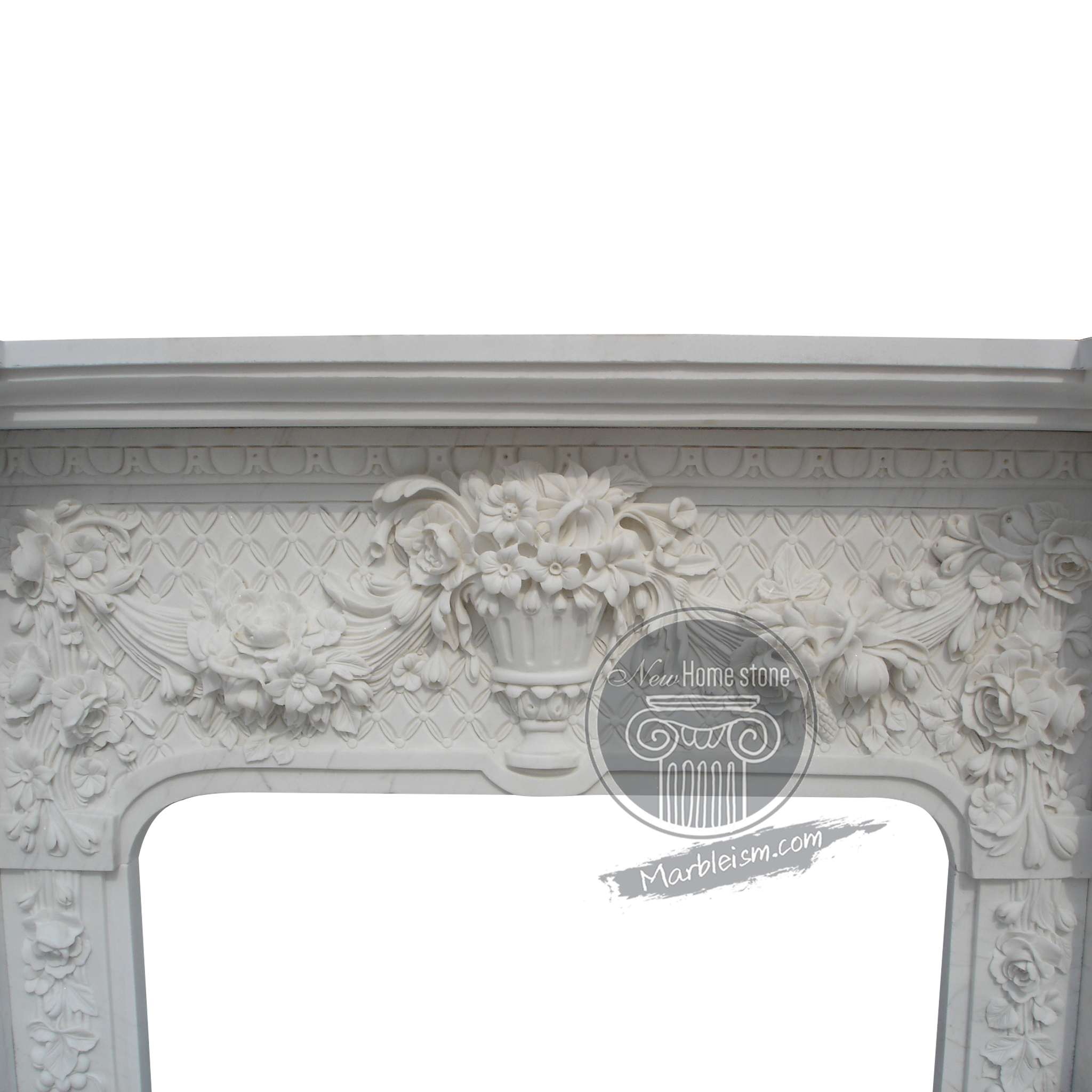 Victorian style fireplace surround with face piece carving