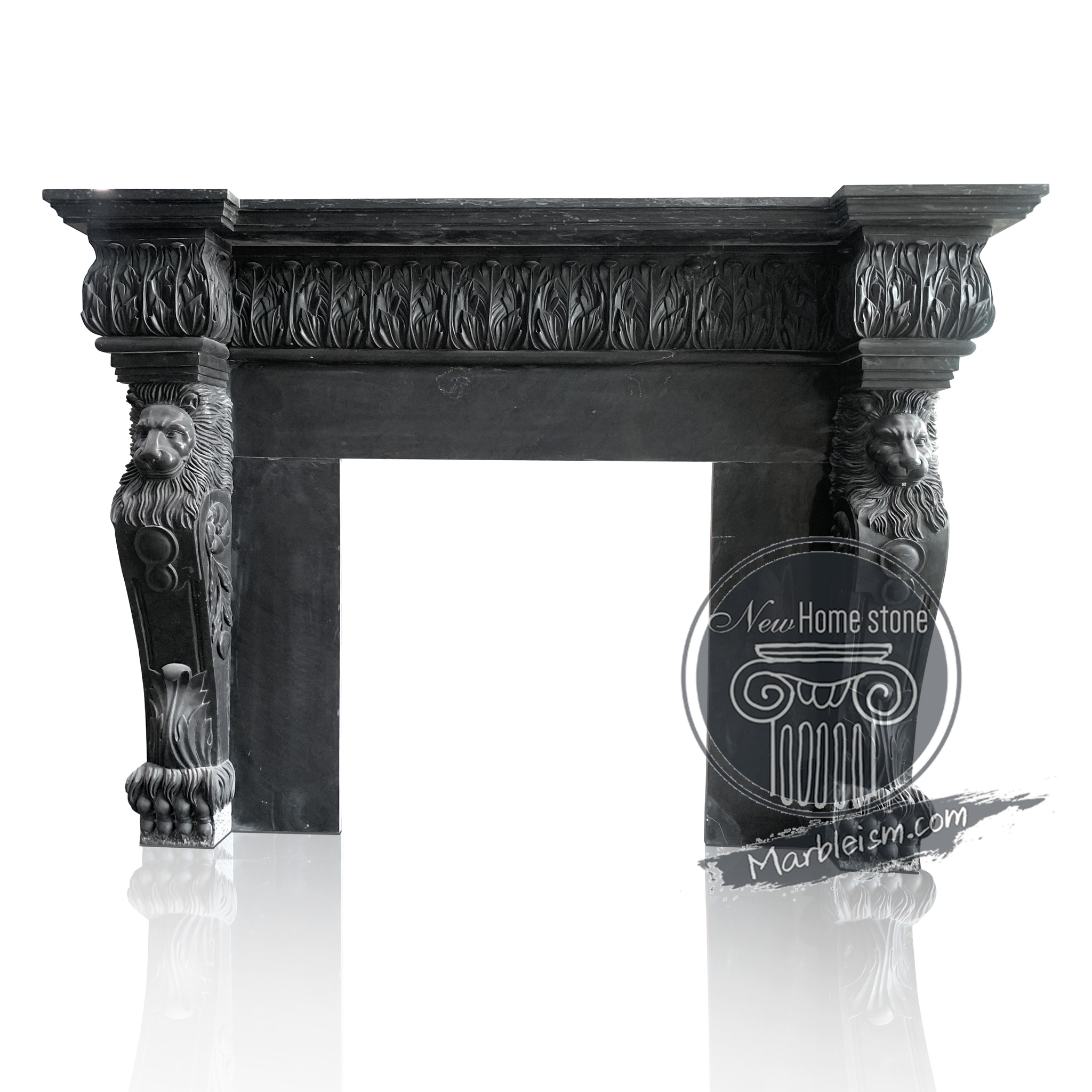 BLACK STONE FIREPLACE MANTEL