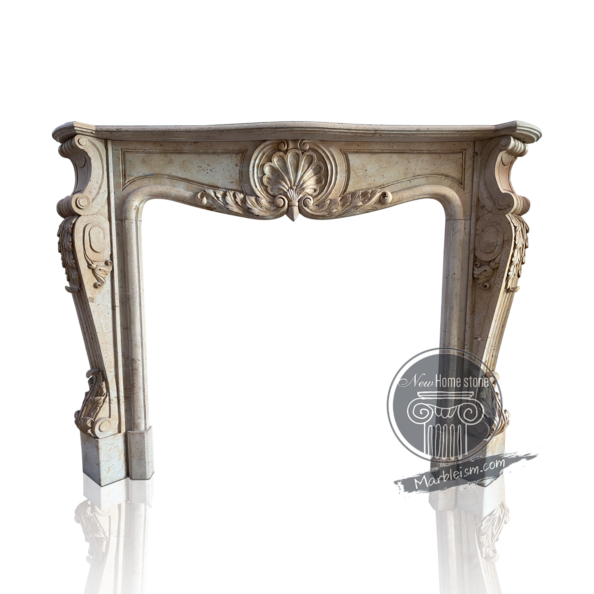 Villa Decoration Idea With Marble Carving Fireplace Surround