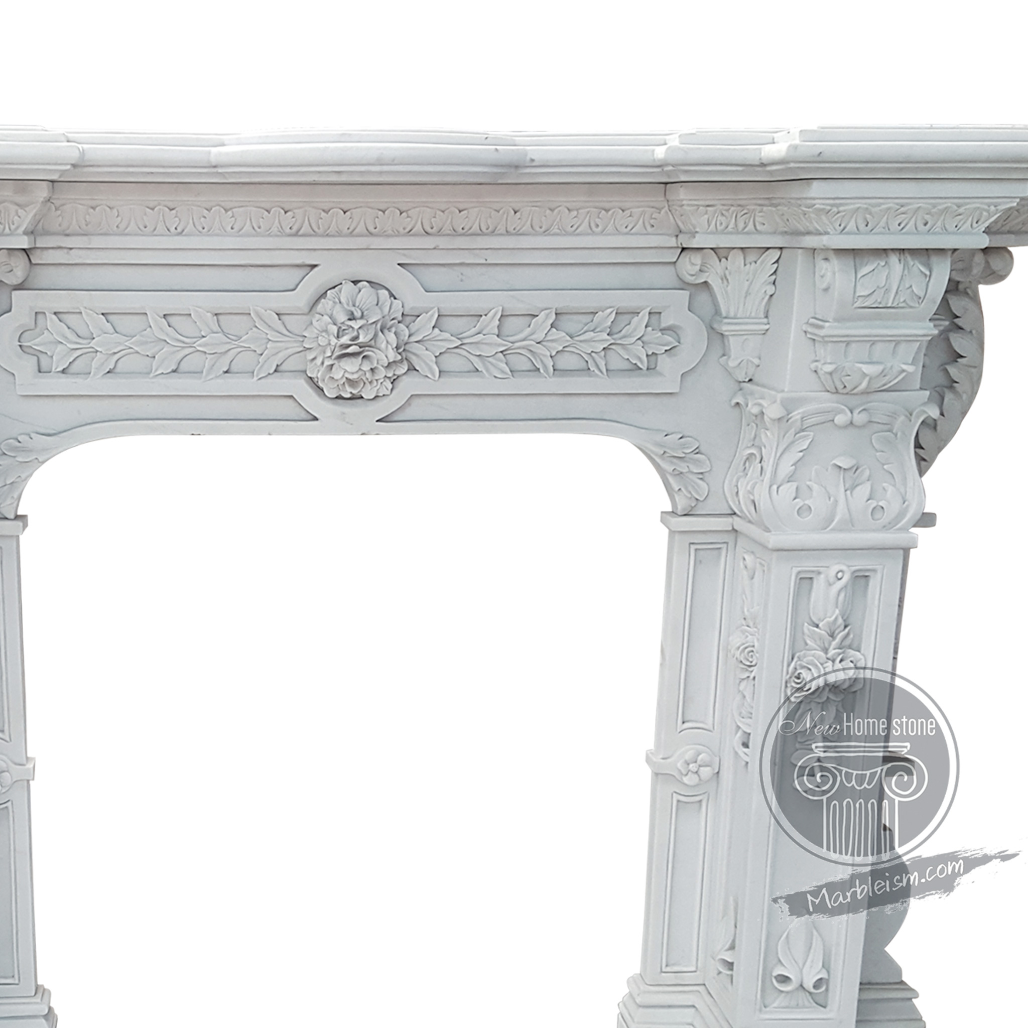 Victorian carved marble fireplace mantel