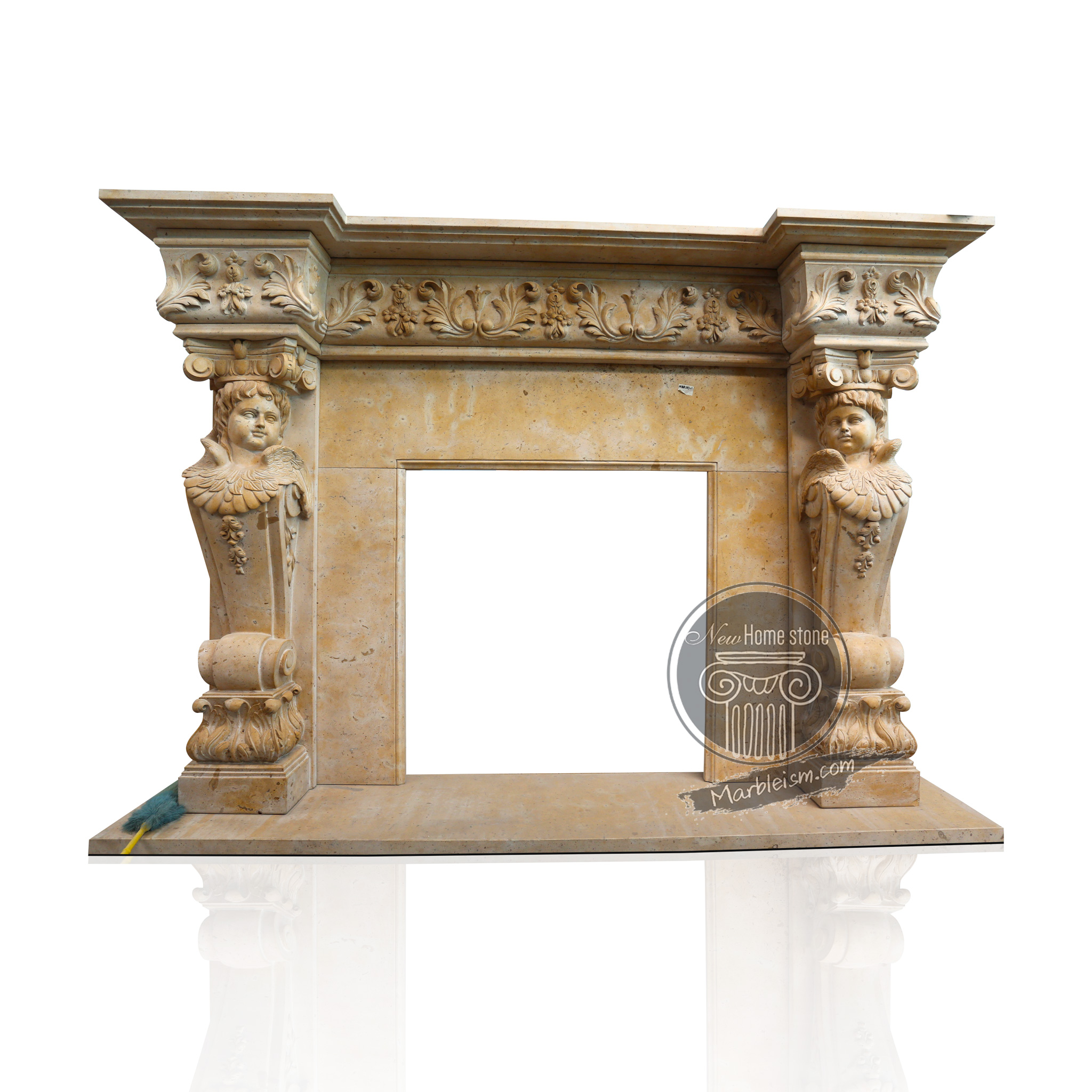 golden Marble Mantel Design