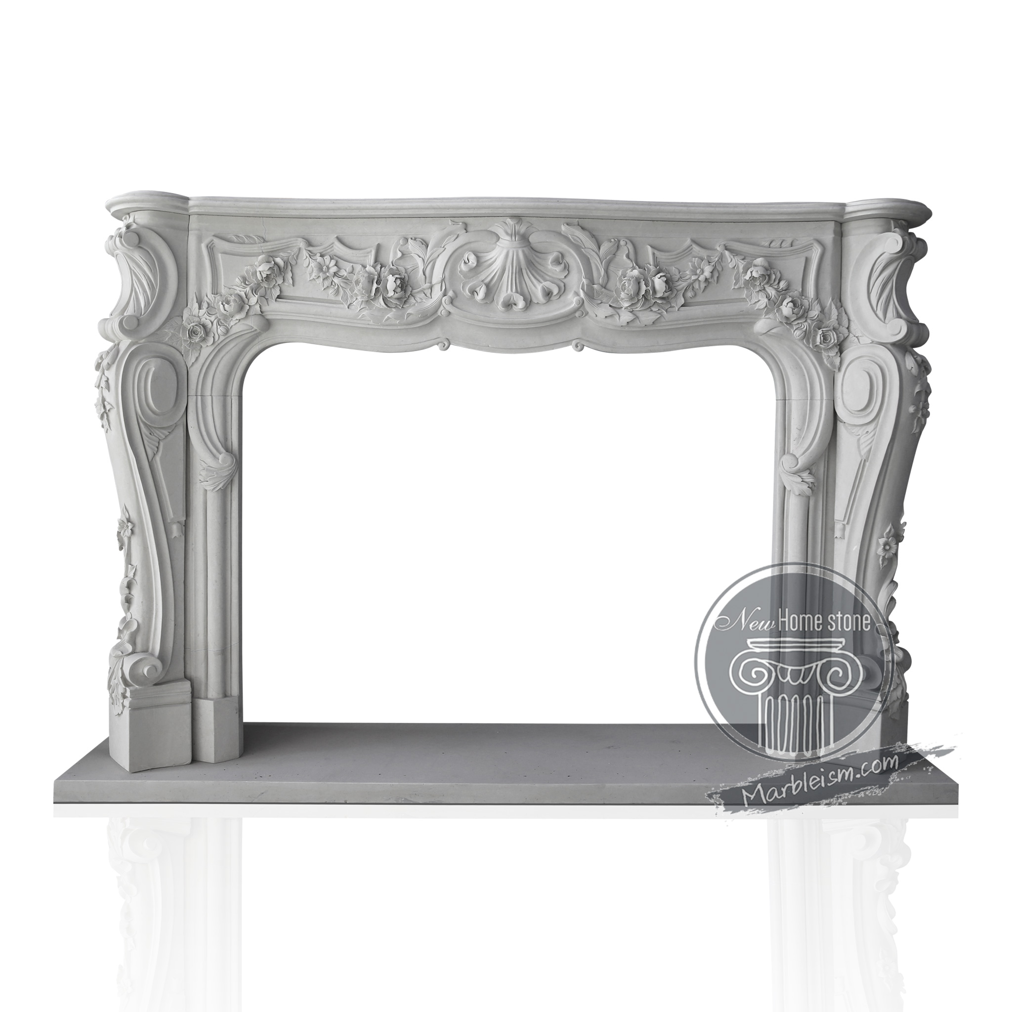 Elegant Tunisian Marble Fireplace