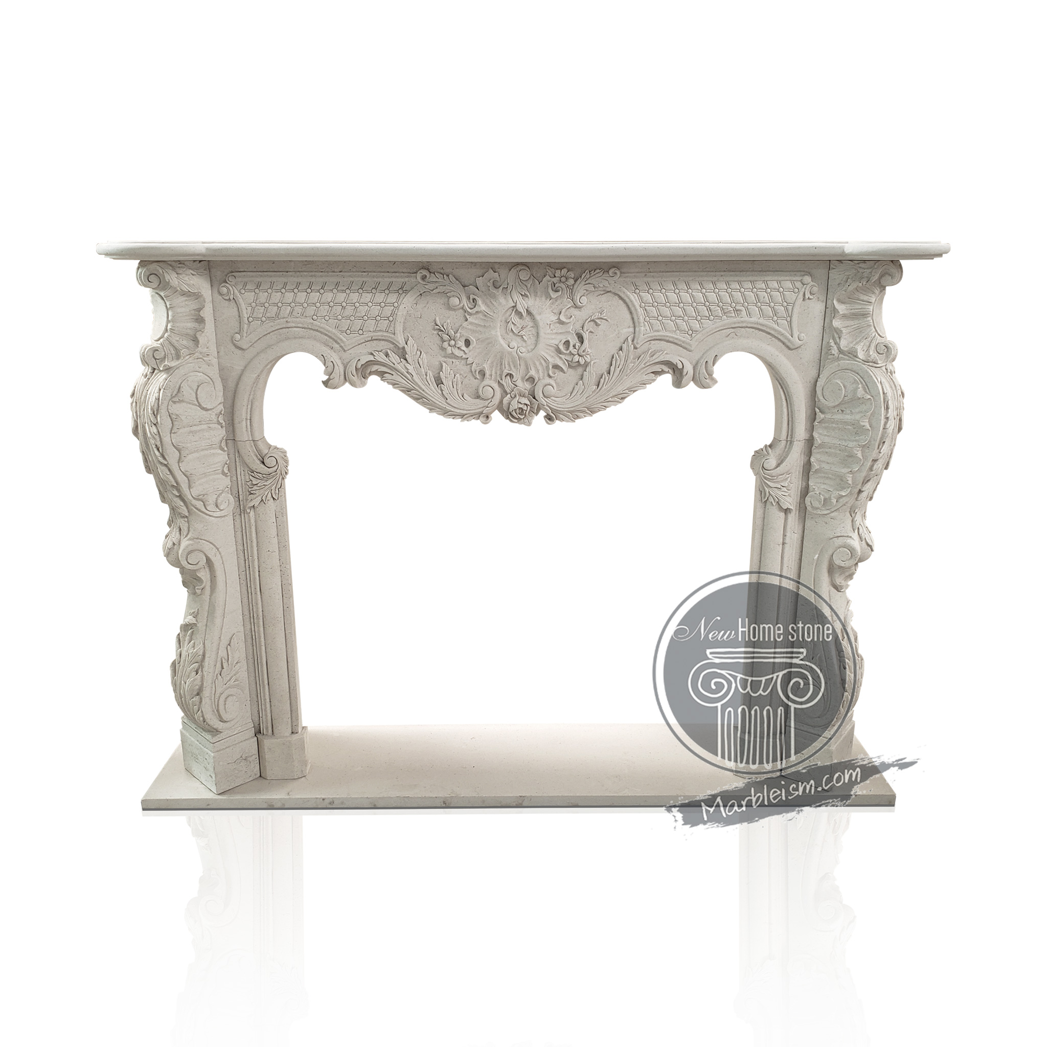 Stylish Limestone Mantel