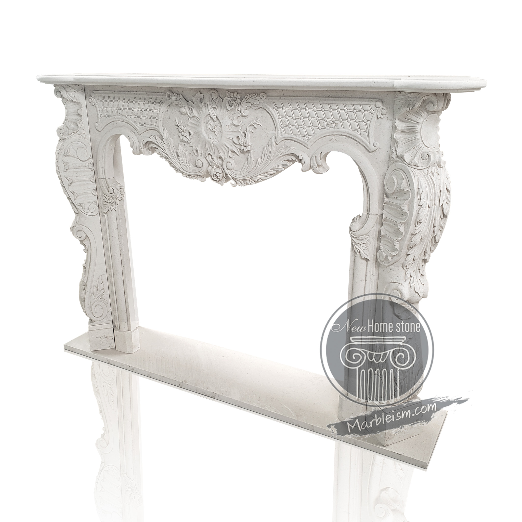 Stylish Limestone Mantel