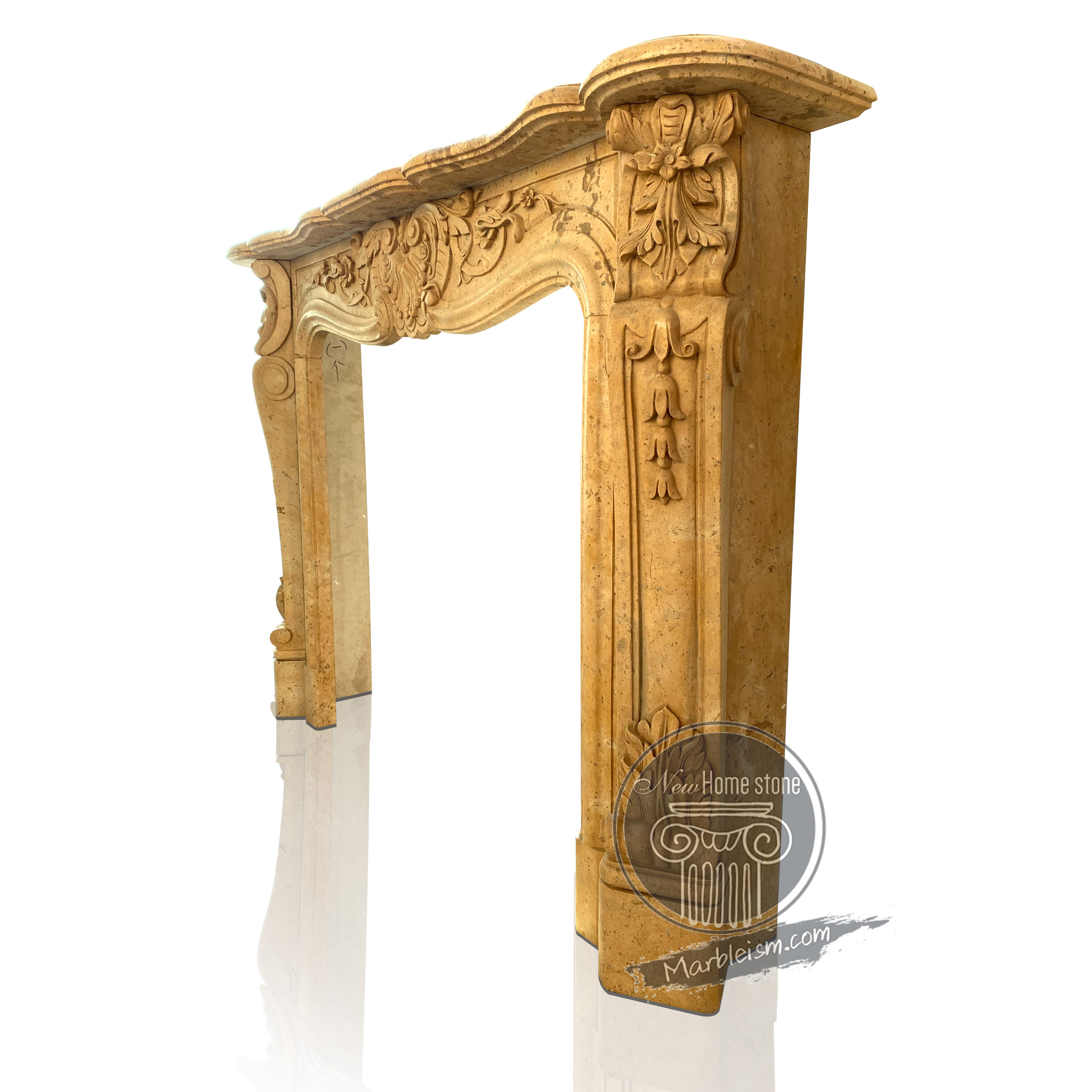 golden marble fireplace surround