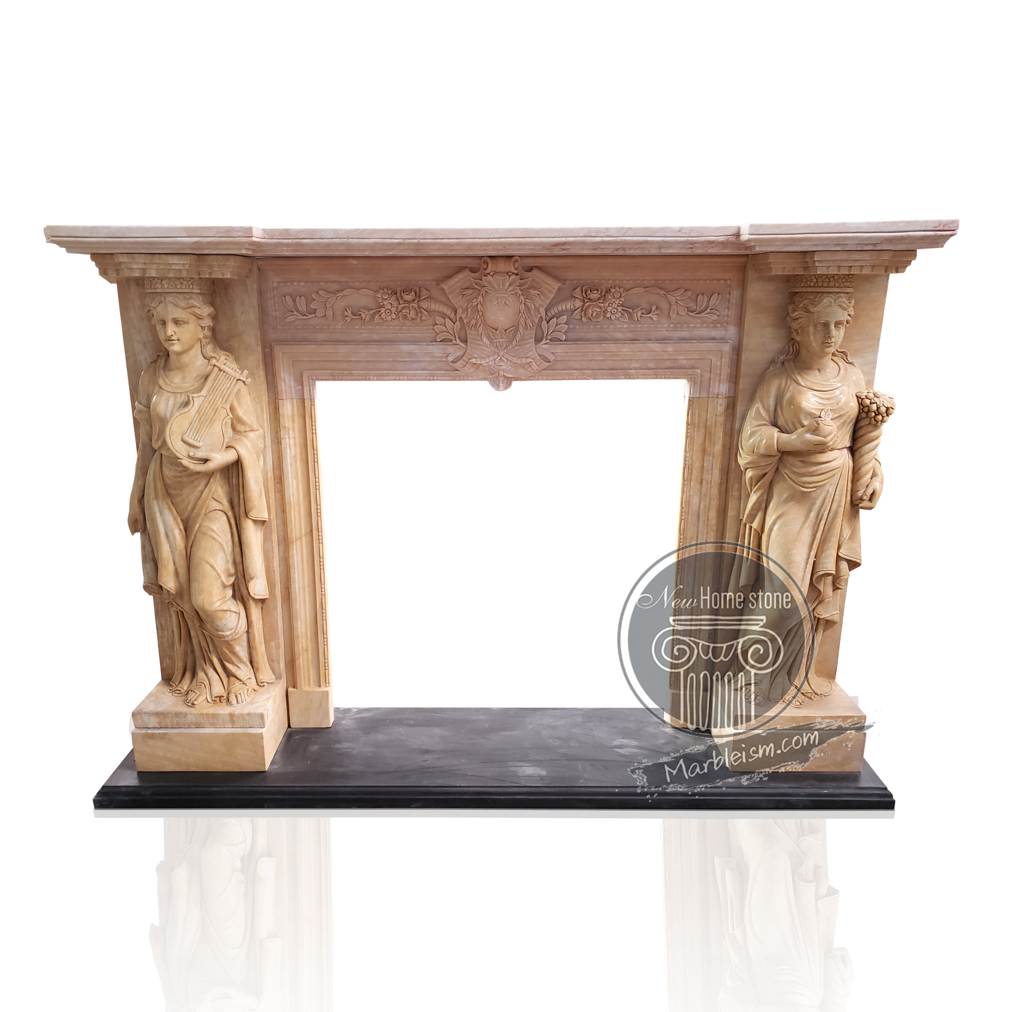 Egypt Beige Marble Mantel