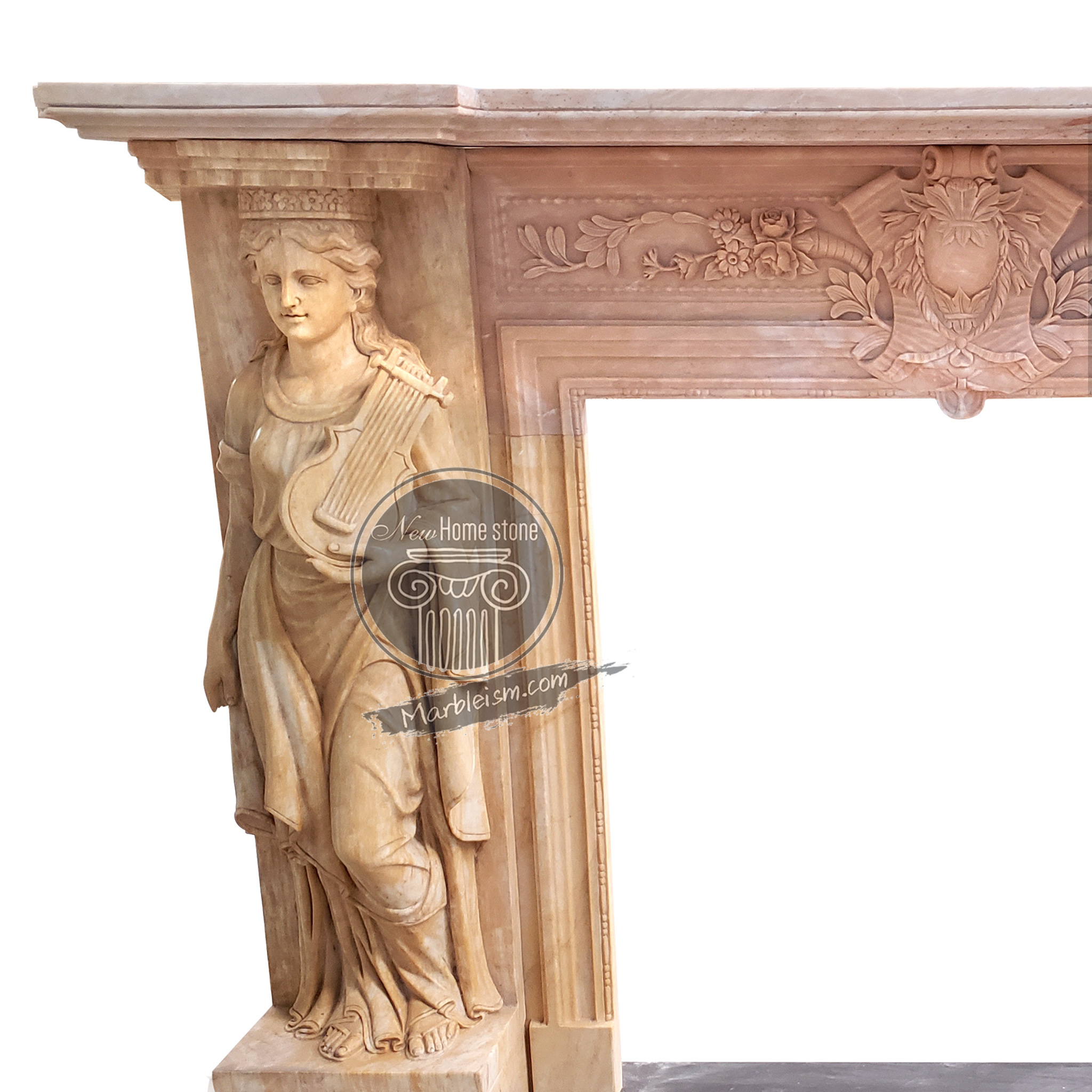 Egypt Beige Marble Mantel