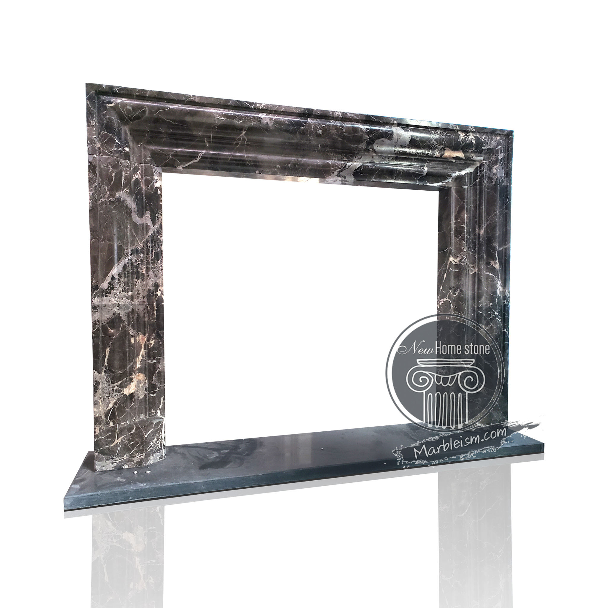 Dark Emperador Marble Fireplace