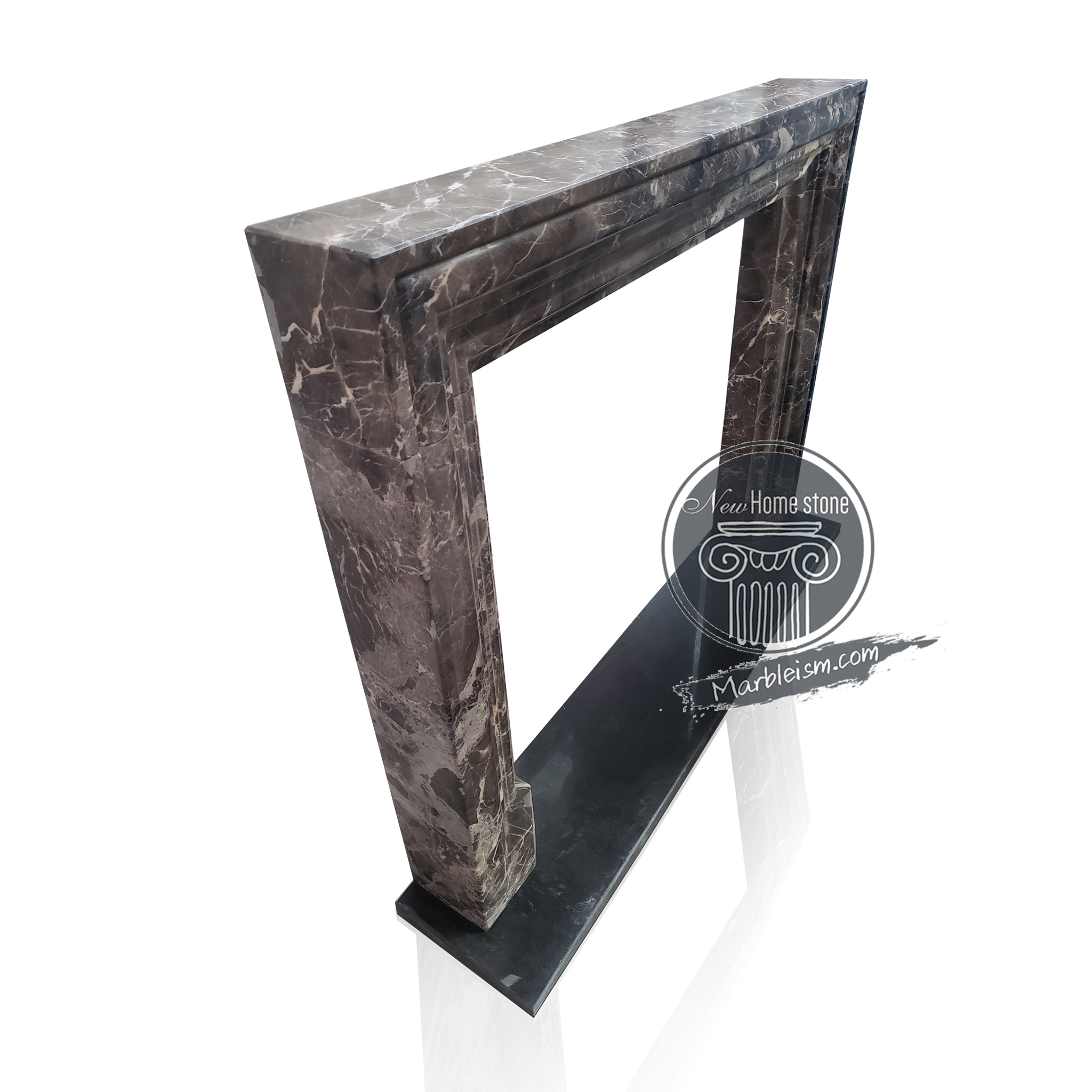 Dark Emperador Marble Fireplace