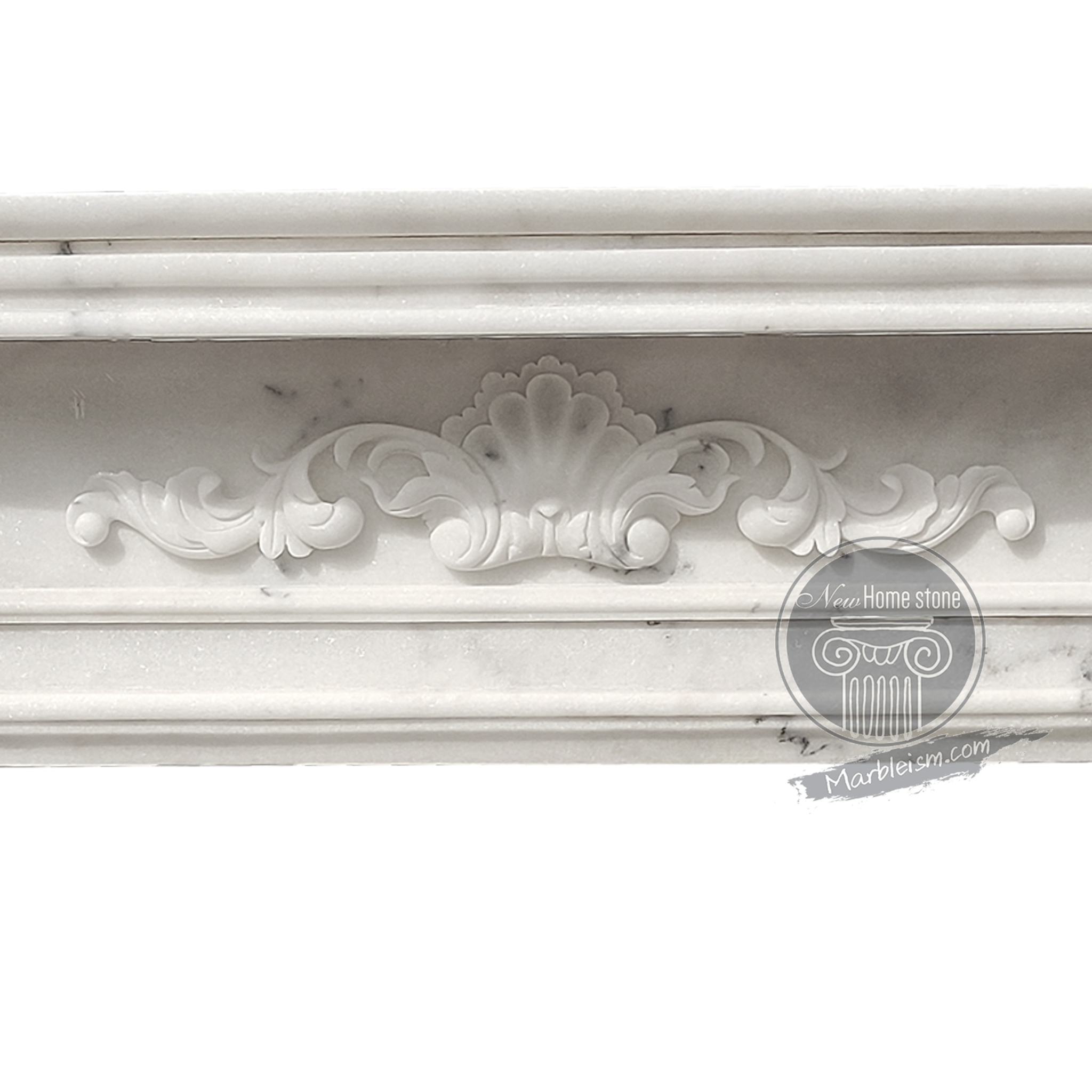 antique marble fireplace surround with roman capital design