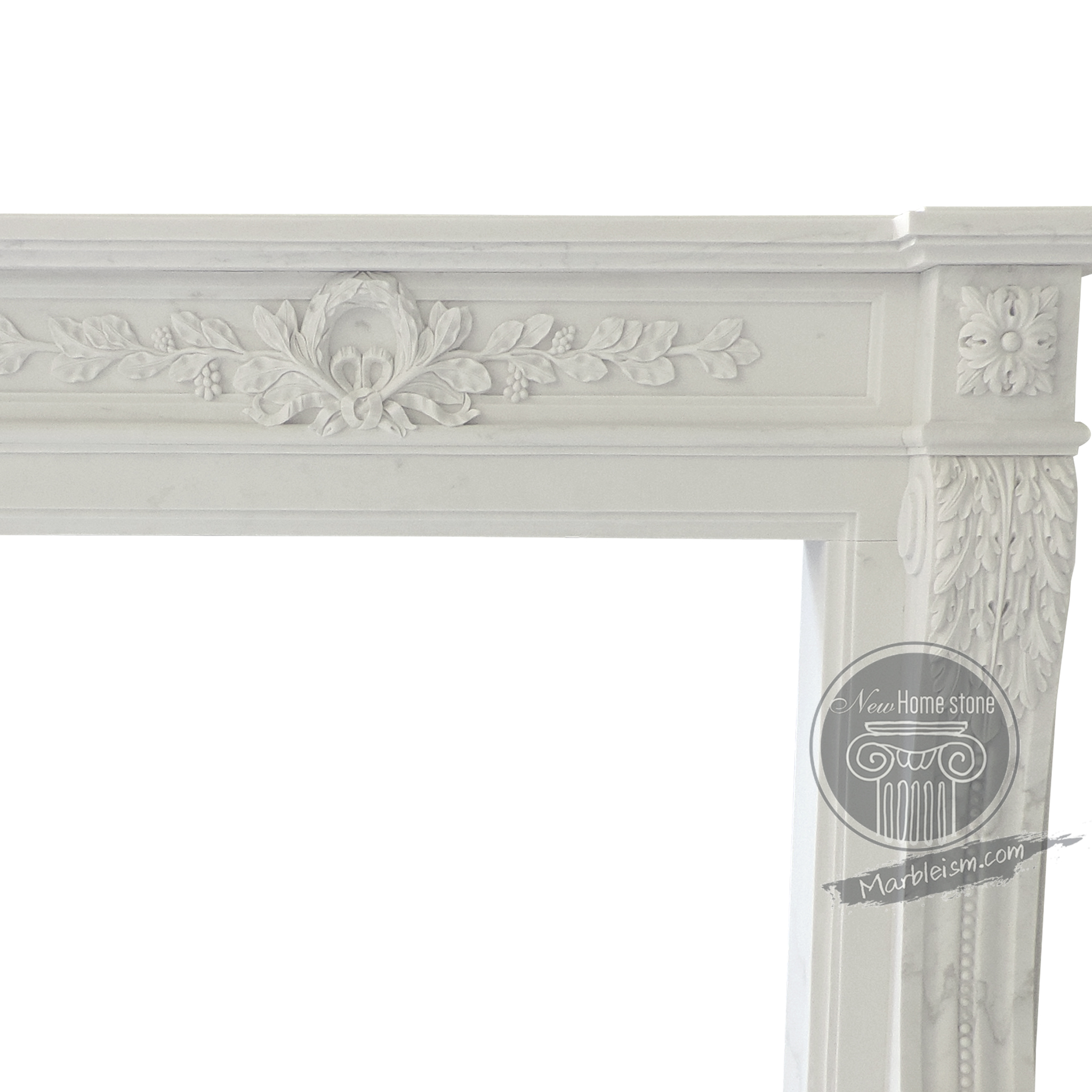 French Vintage Gothic Marble Fireplace Surround