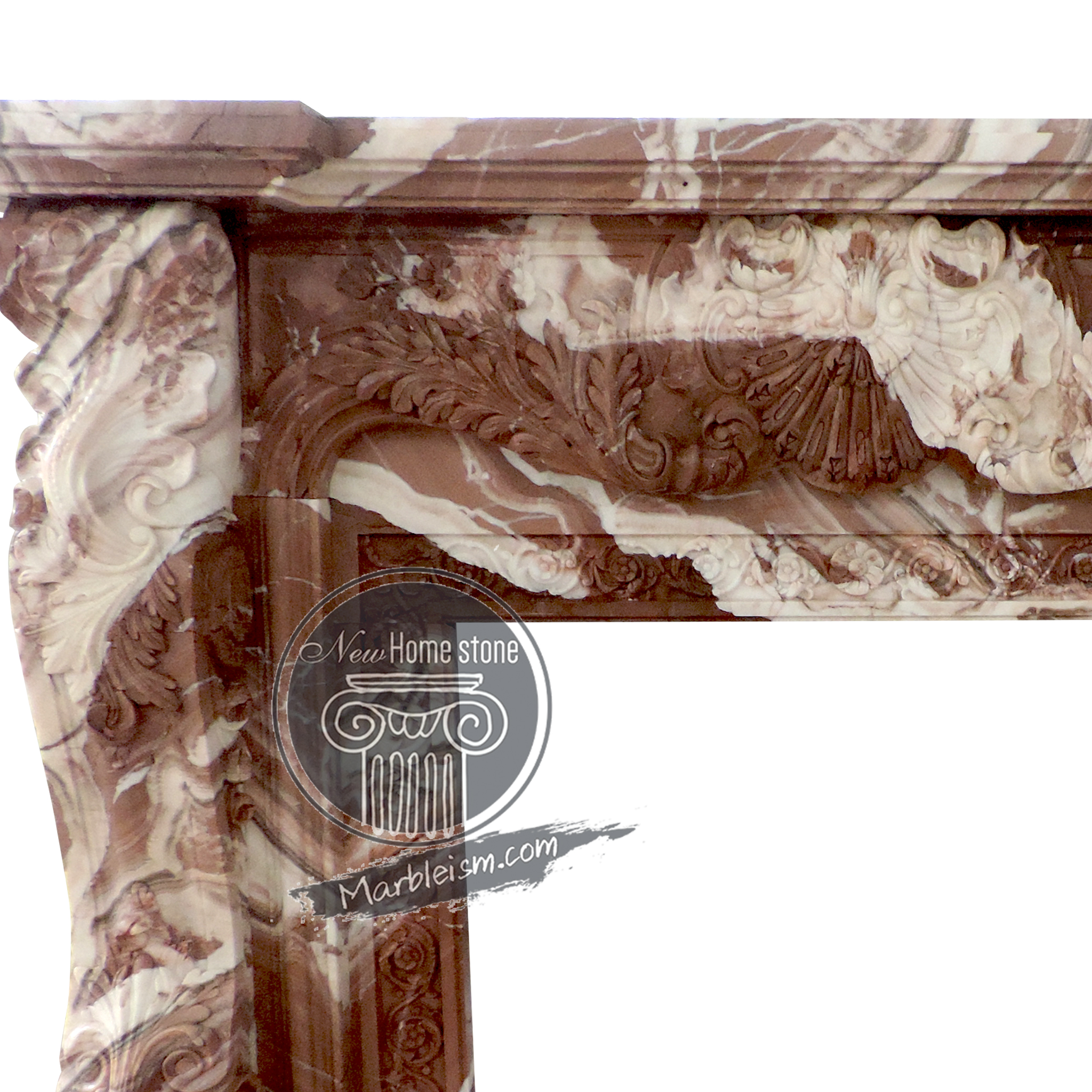 Red marble with white pattern Fireplace