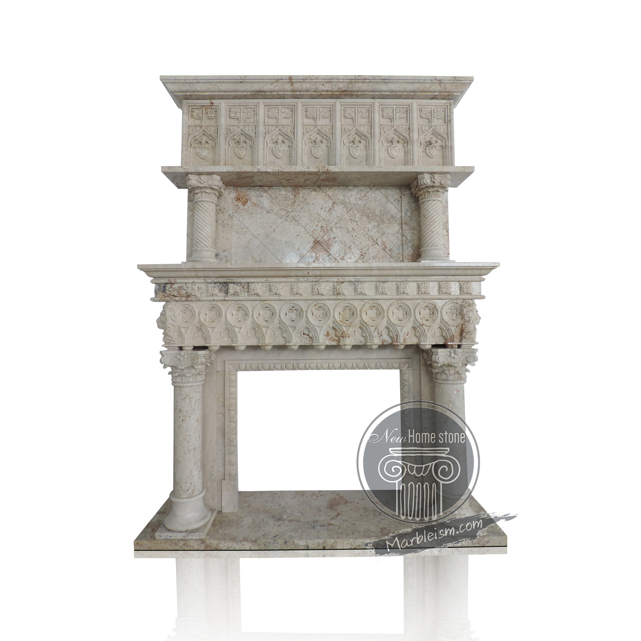 FIREPLACE OVERMANTEL WITH COLUMNS DECO