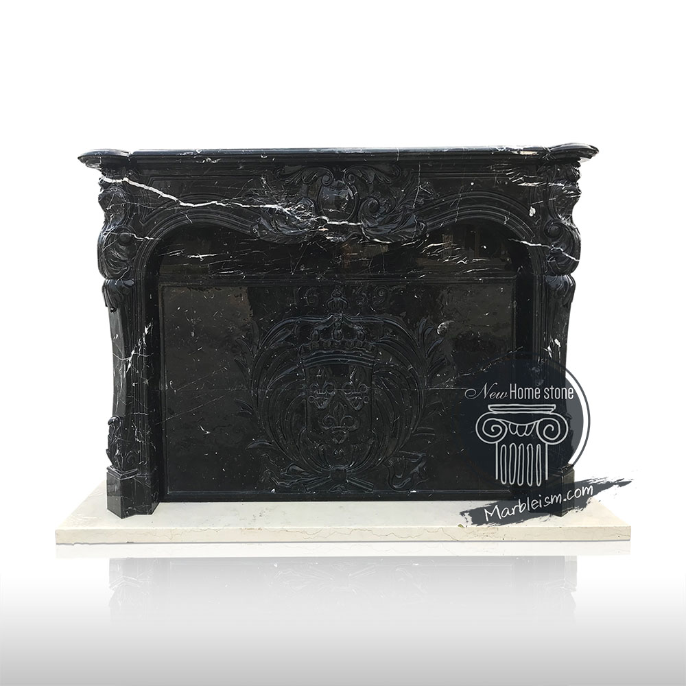 Nero Marquina Marble Fireplace Surround