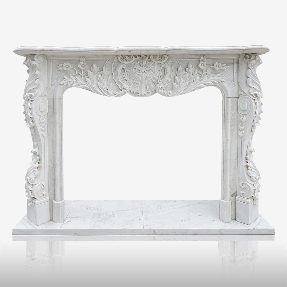 Rococo Style White Fireplace