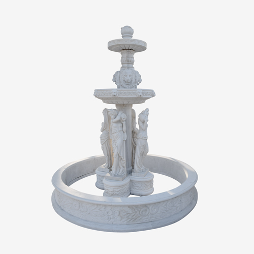 White Tiered Outdoor Fountain