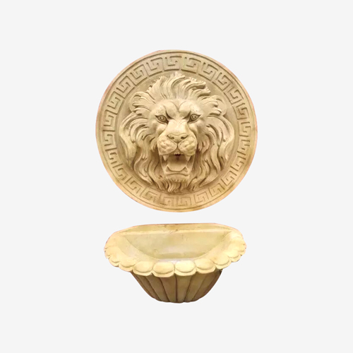 Wall Mounted Lion Head Fountain With Mounted Basin
