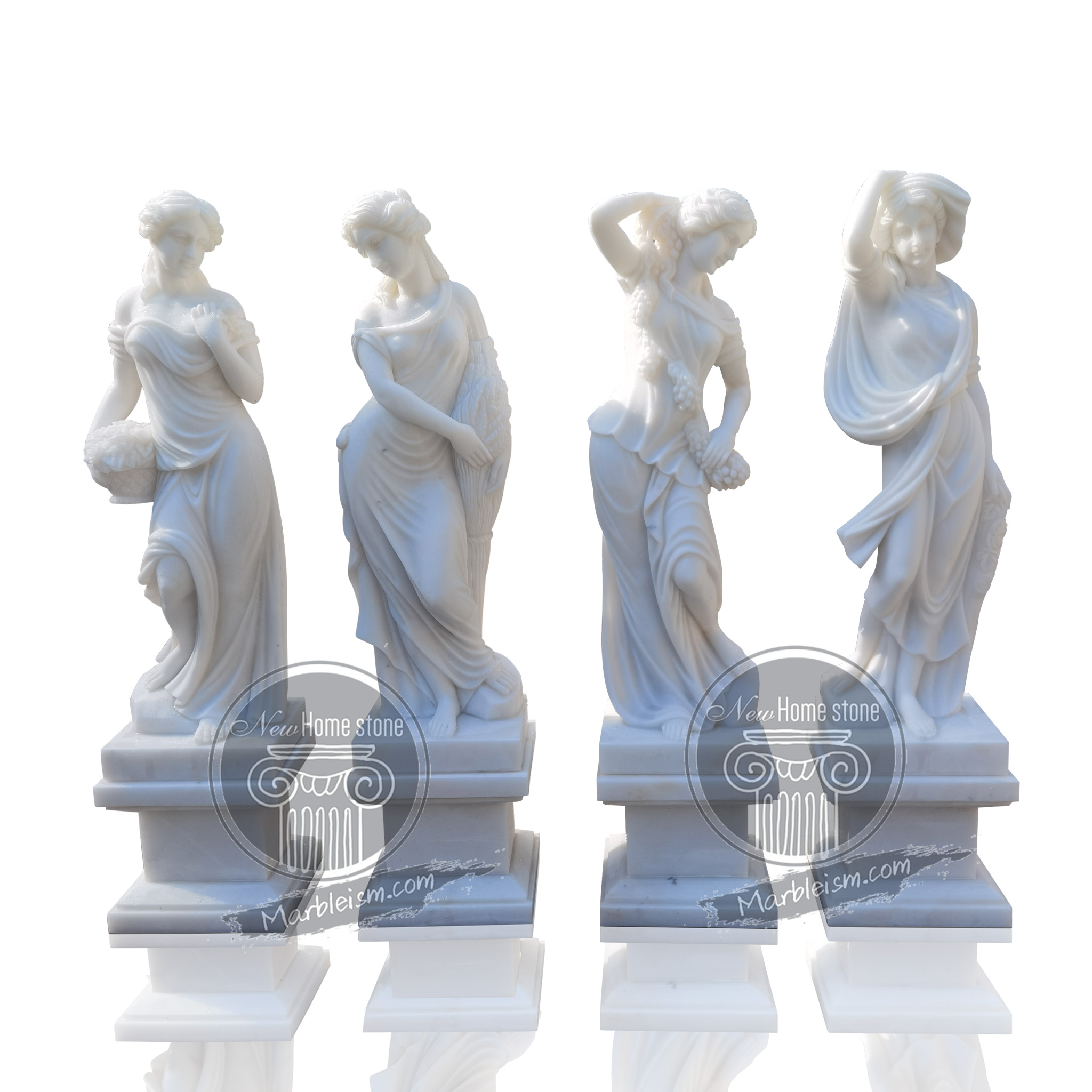 Four Seasons Marble Goddess Sculptures