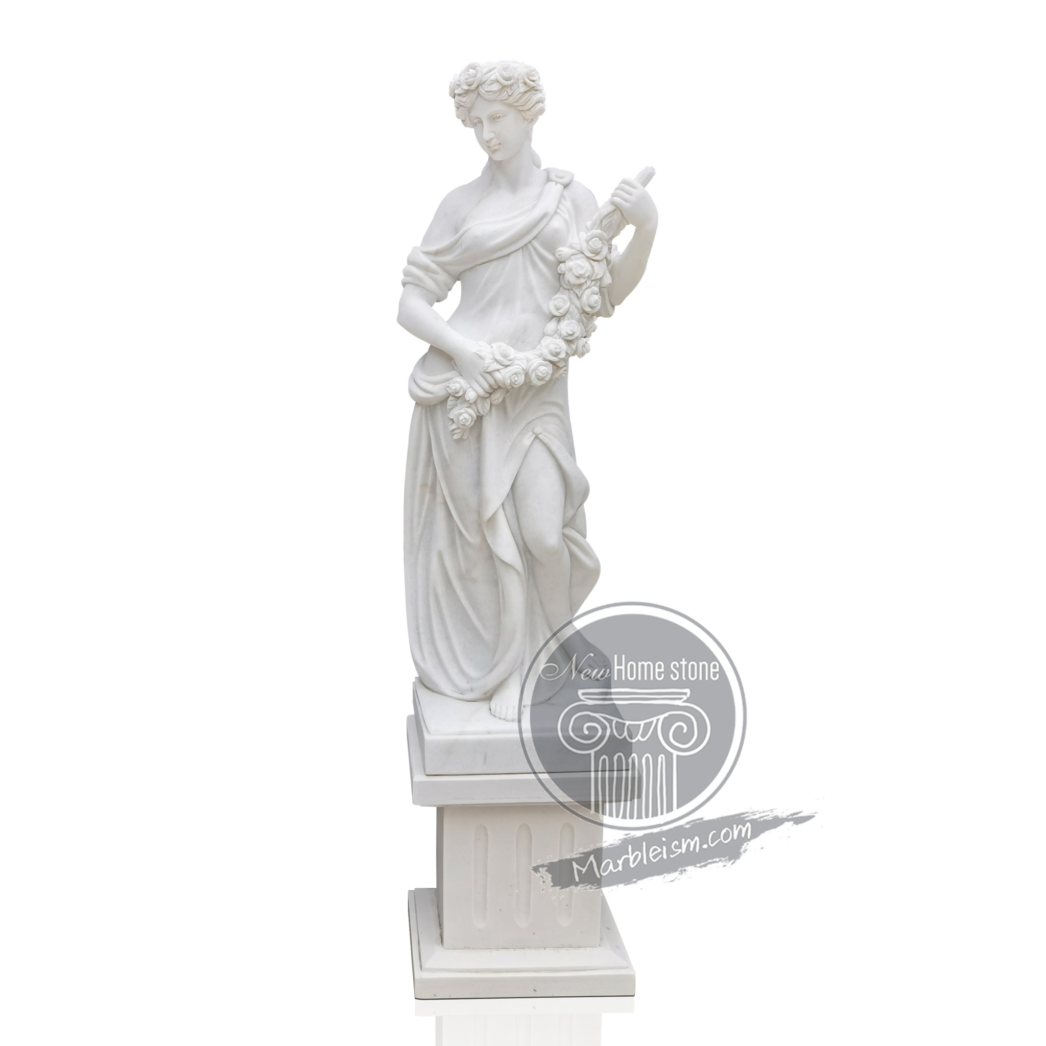 White Marble Spring Goddess Statue