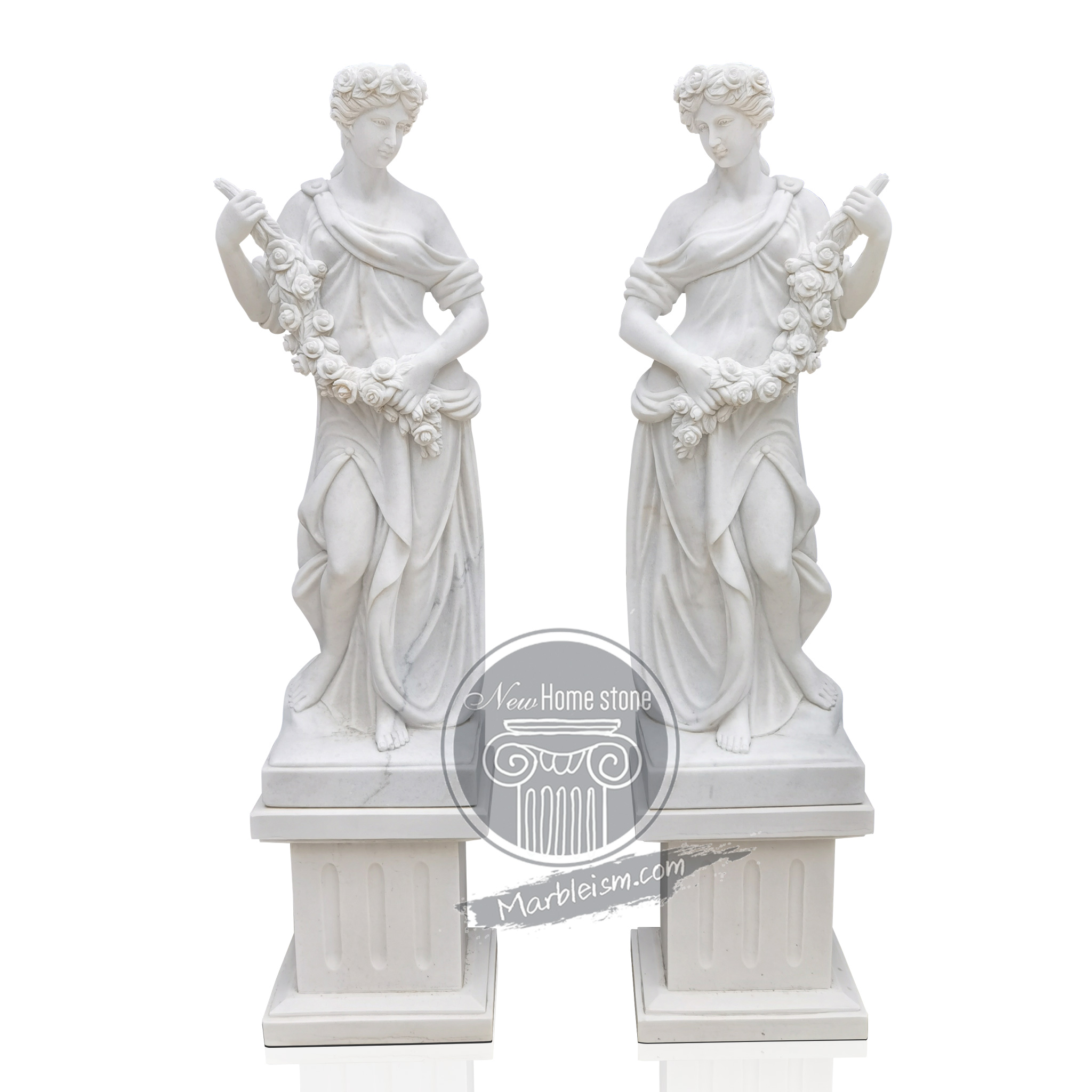 White Marble Spring Goddess Statue