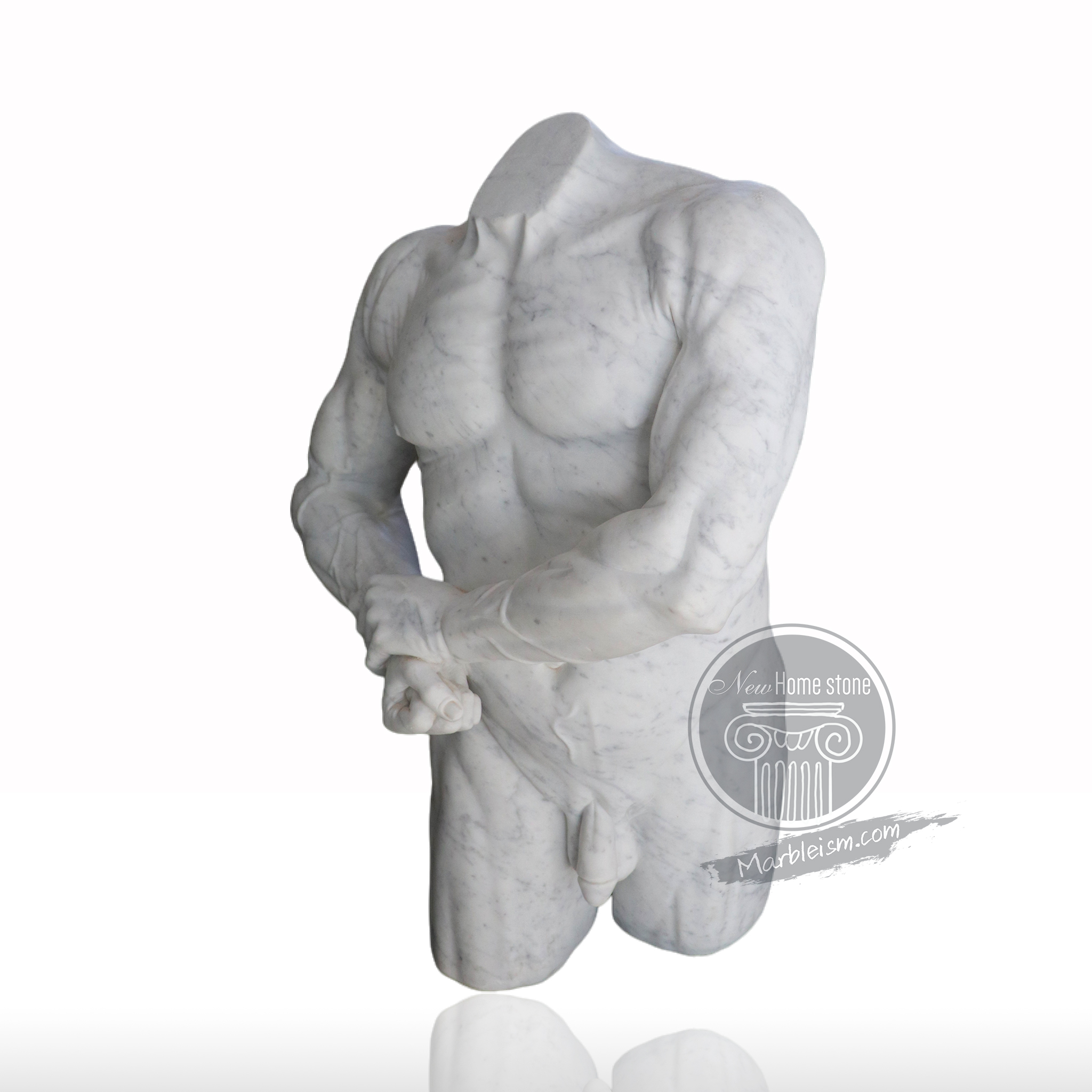 Large Outdoor Marble Statue of Nude Figure